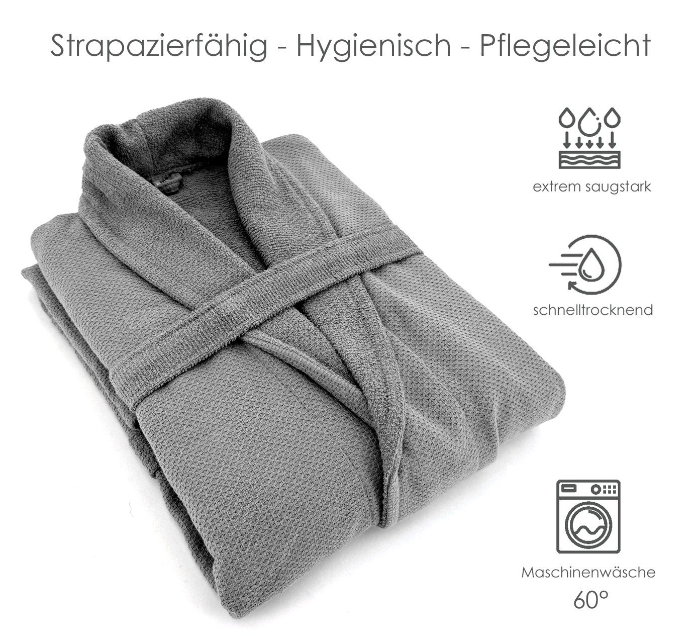 heimtexland Bademantel Bademantel Waffelpique schnelltrocknend Baumwolle, günstig online kaufen