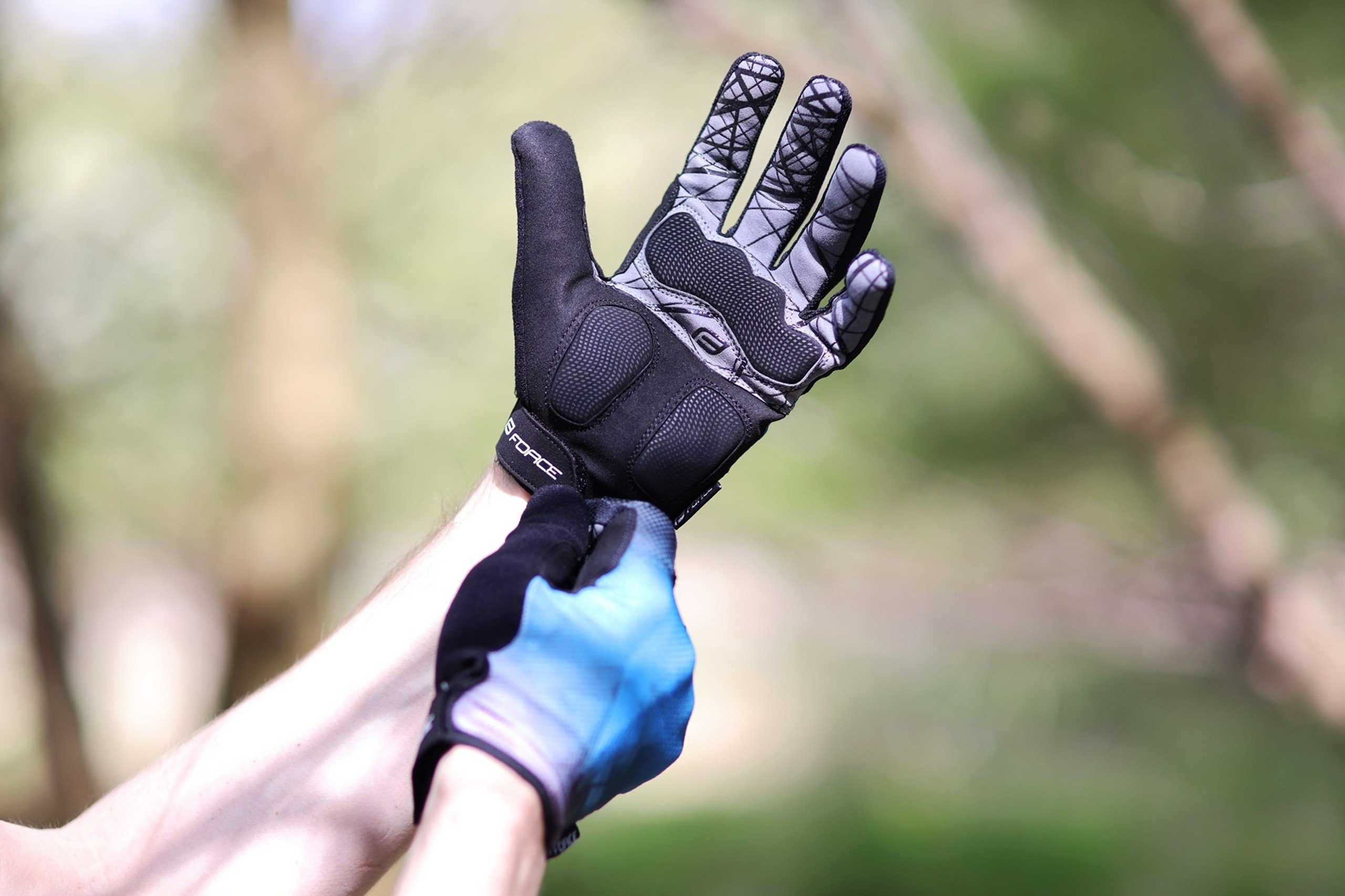 blau plus MTB Handschuhe +15 FORCE FORCE °C Fahrradhandschuhe CORE