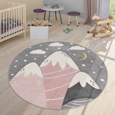 Kinderteppich Kinderzimmerteppich Teppich Junge Mädchen Kinderteppich Baby, TT Home, rund, Höhe: 16 mm