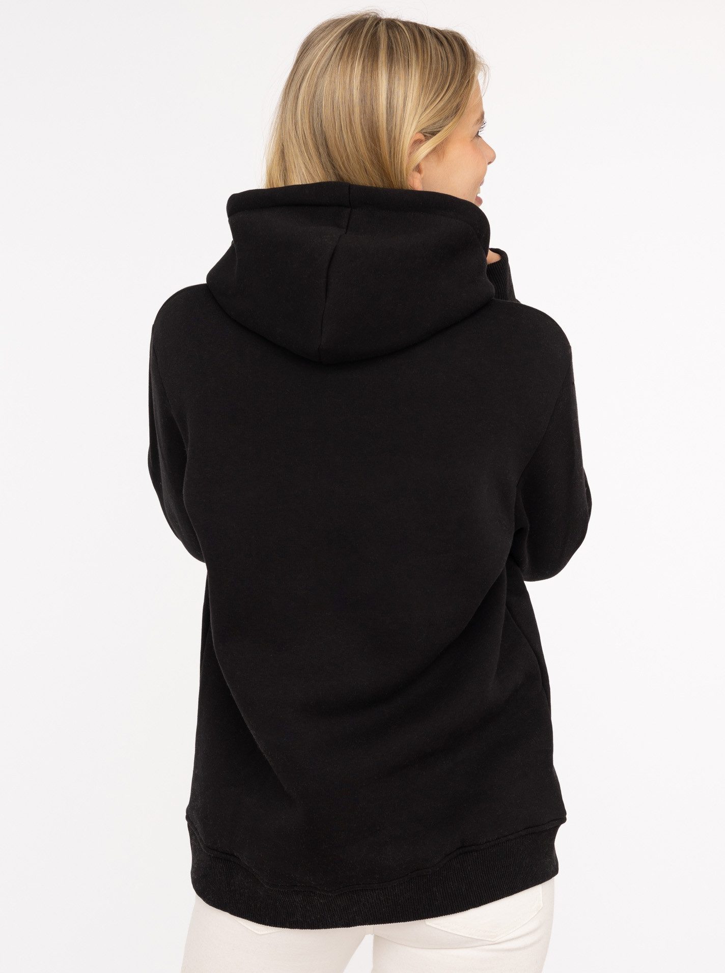 Zwillingsherz Hoodie "Wild at heart" Leo Kapuze und Stickerei, bedruckter Kordelzug, gestrickte Bündchen