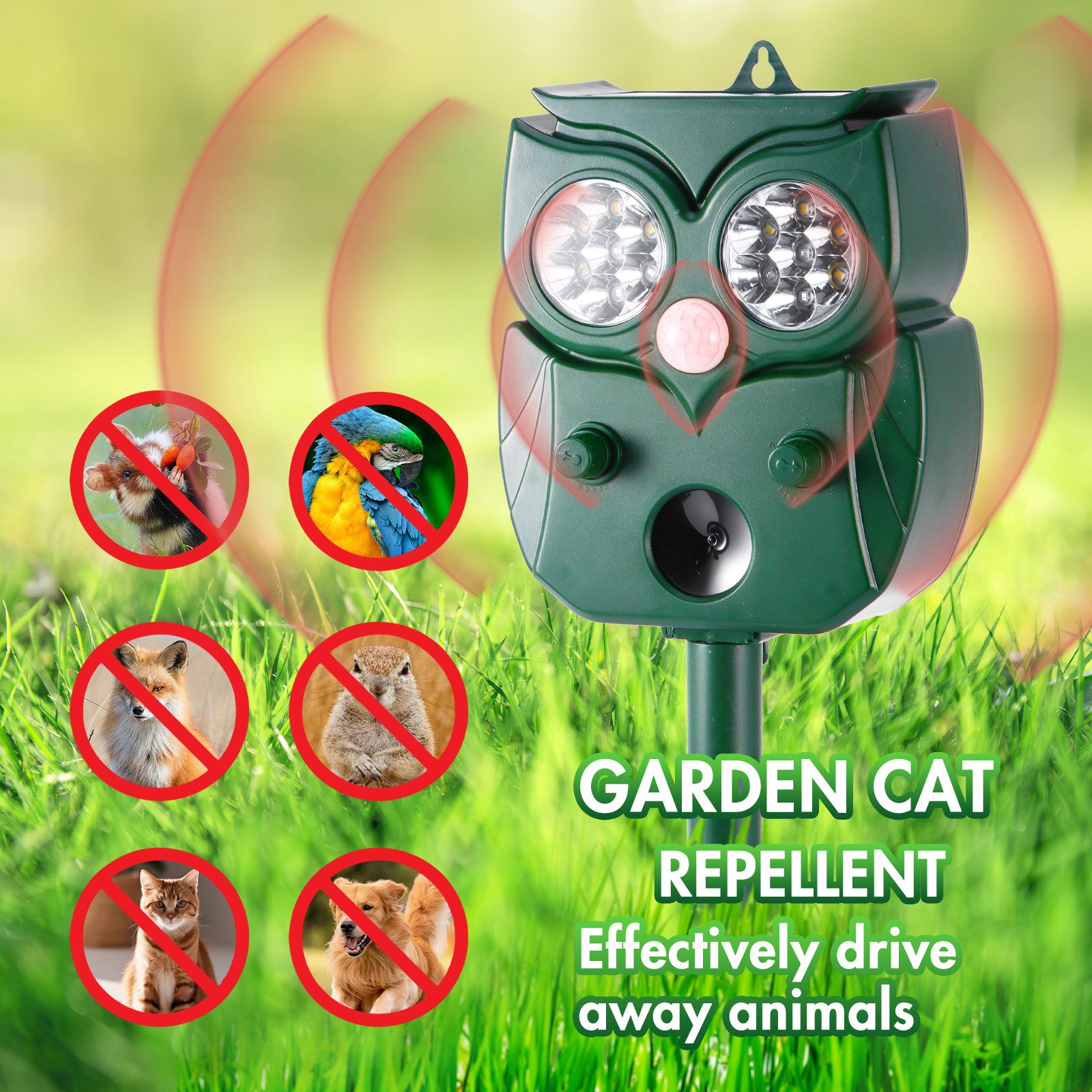 BlingBin Ultraschall-Tierabwehr Solar Katzenschreck, Outdoor katzenschreck günstig online kaufen