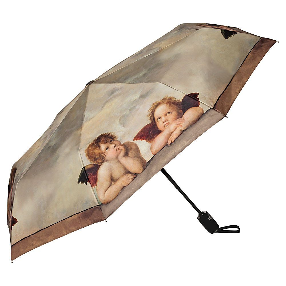 Windfest Taschenregenschirm Raffael: Auf-Zu-Automatik Engel Kunst, Motivschirm Lilienfeld von Stabil Kunstdruck