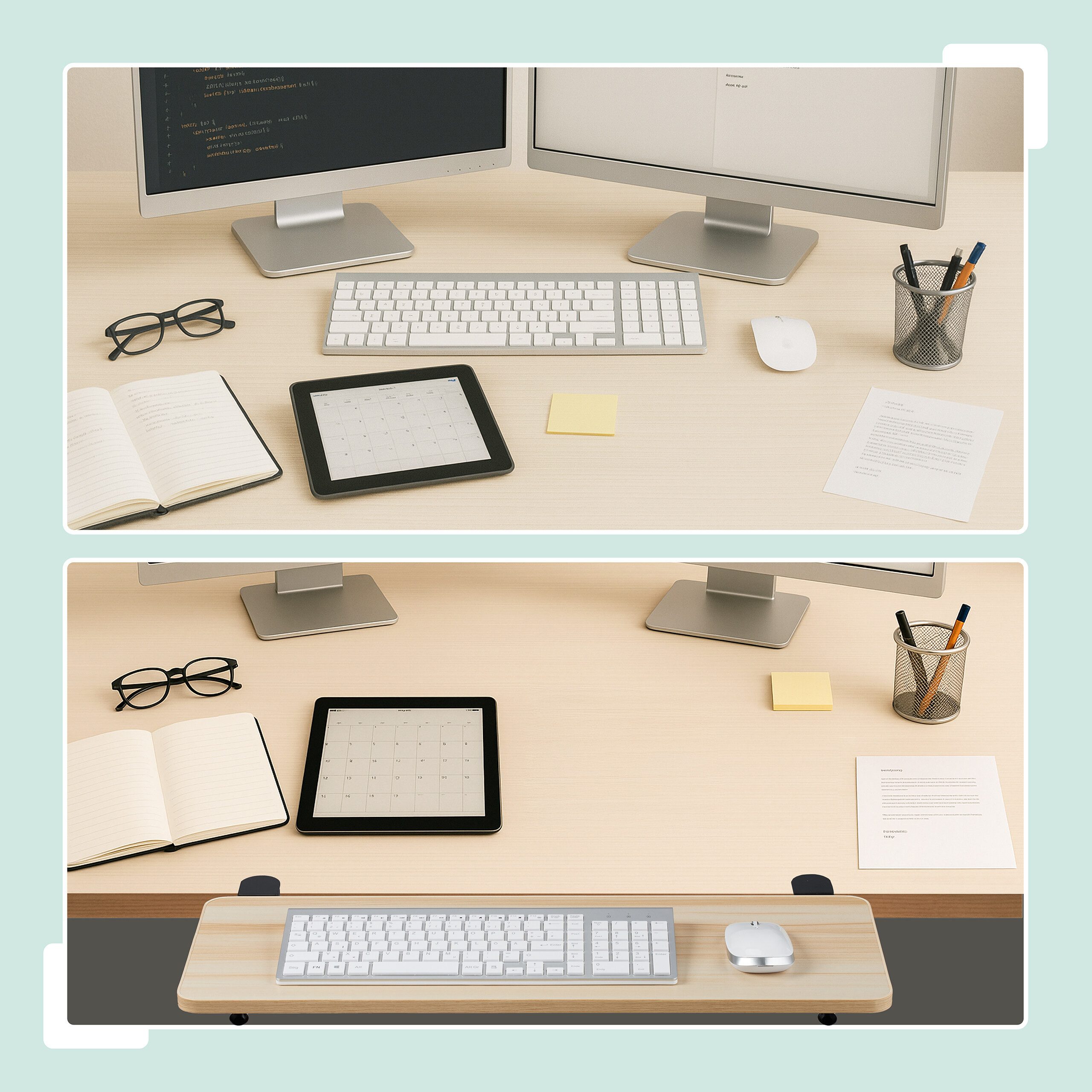 relaxdays Schreibtischaufsatz Schreibtischverlängerung zum Anklemmen, Holzo günstig online kaufen