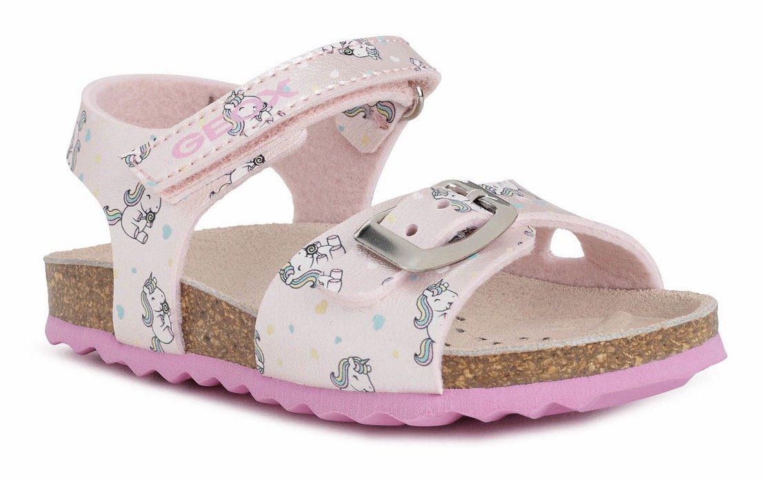 B allover SANDAL GIRL Print Sandale rosa-metallic-Einhorn mit CHALKI Geox