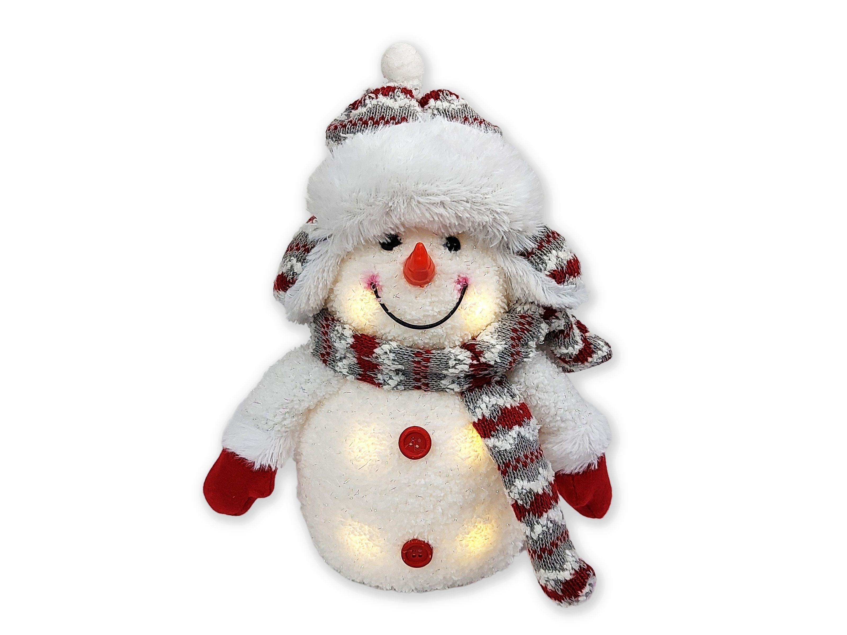 LED-Dekofigur LED Deko Schneemann Beleuchtet mit Mütze, Schal und Handschuhe