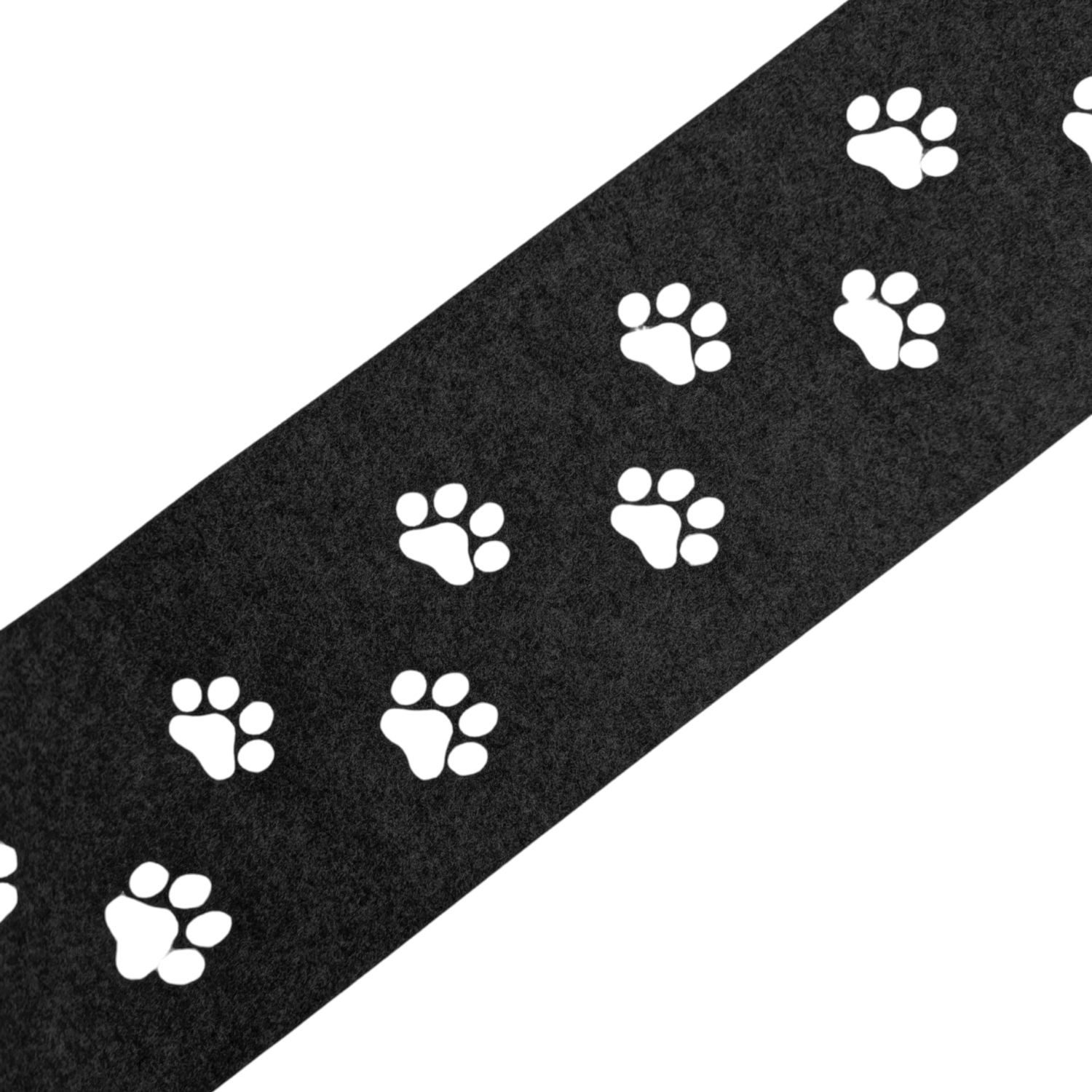 zaunzu Sichtschutzstreifen Design Vlies Dekor Tapsi Einzelstreifen Schwarzgrau 2,55m, (1x Einzelstreifen, Lasermuster für Doppelstabzaun) – Bild 2 von 5