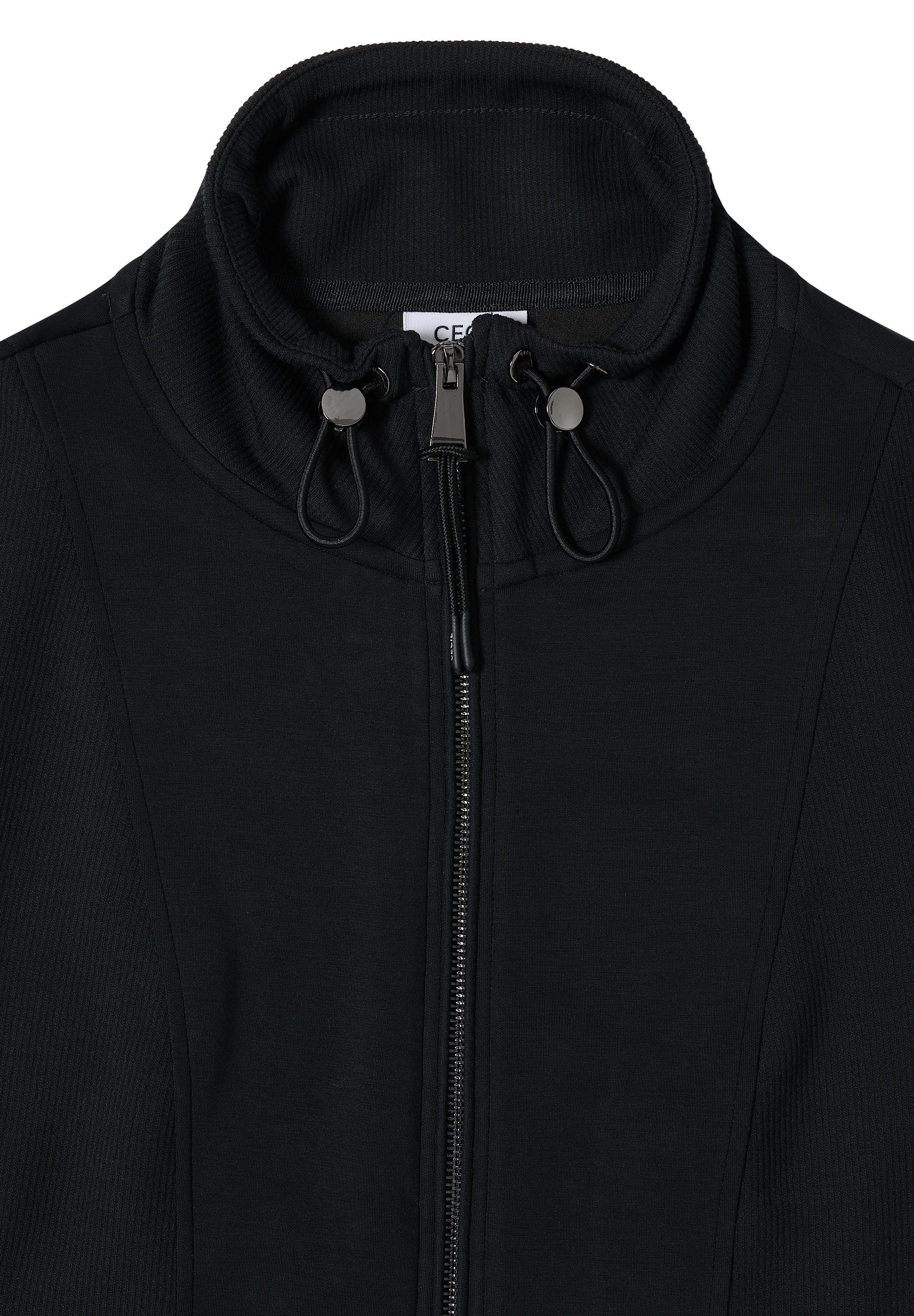 CECIL Sweatjacke mit Tunnelzugband am Kragen