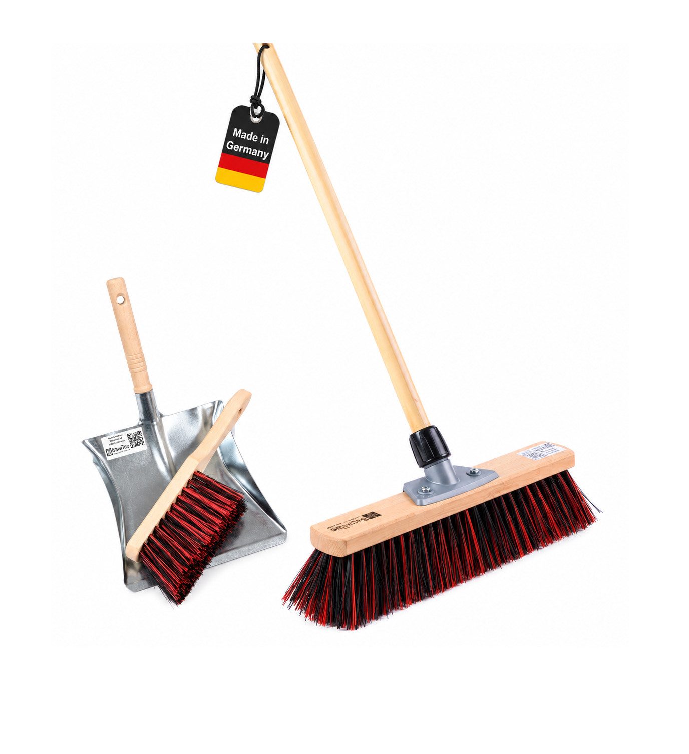 BawiTec Straßenbesen ArengaMix Kehrbesen-Set 4-teilig – Profi Besen für Haus & Hof Garten, Aussenbereich, (Komplett-Set), Komplett-Set