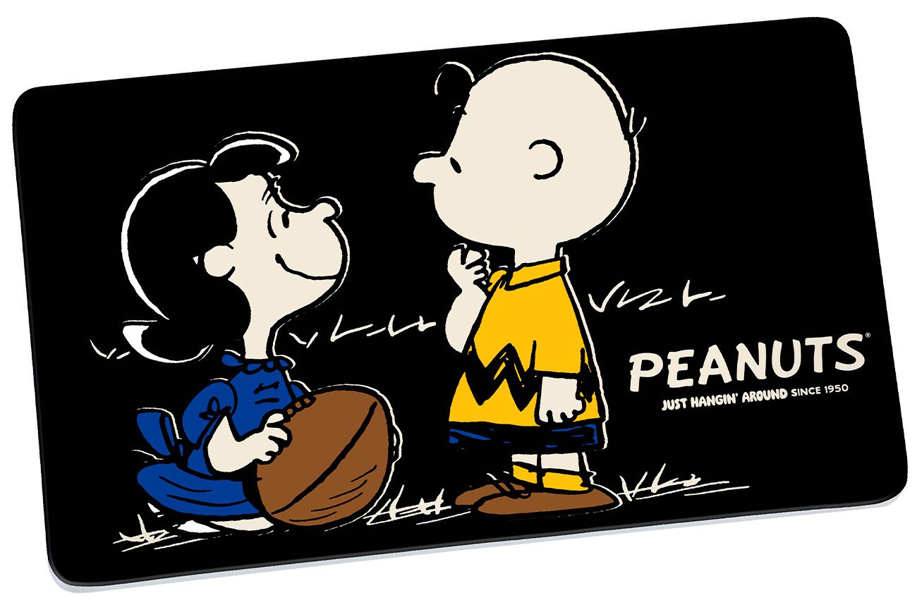 Geda Labels GmbH Frühstücksbrett Peanuts Friendship & Wisdom, Melamin, (1-St), Schwarz, 23,5x14, Anti Rutschnoppen