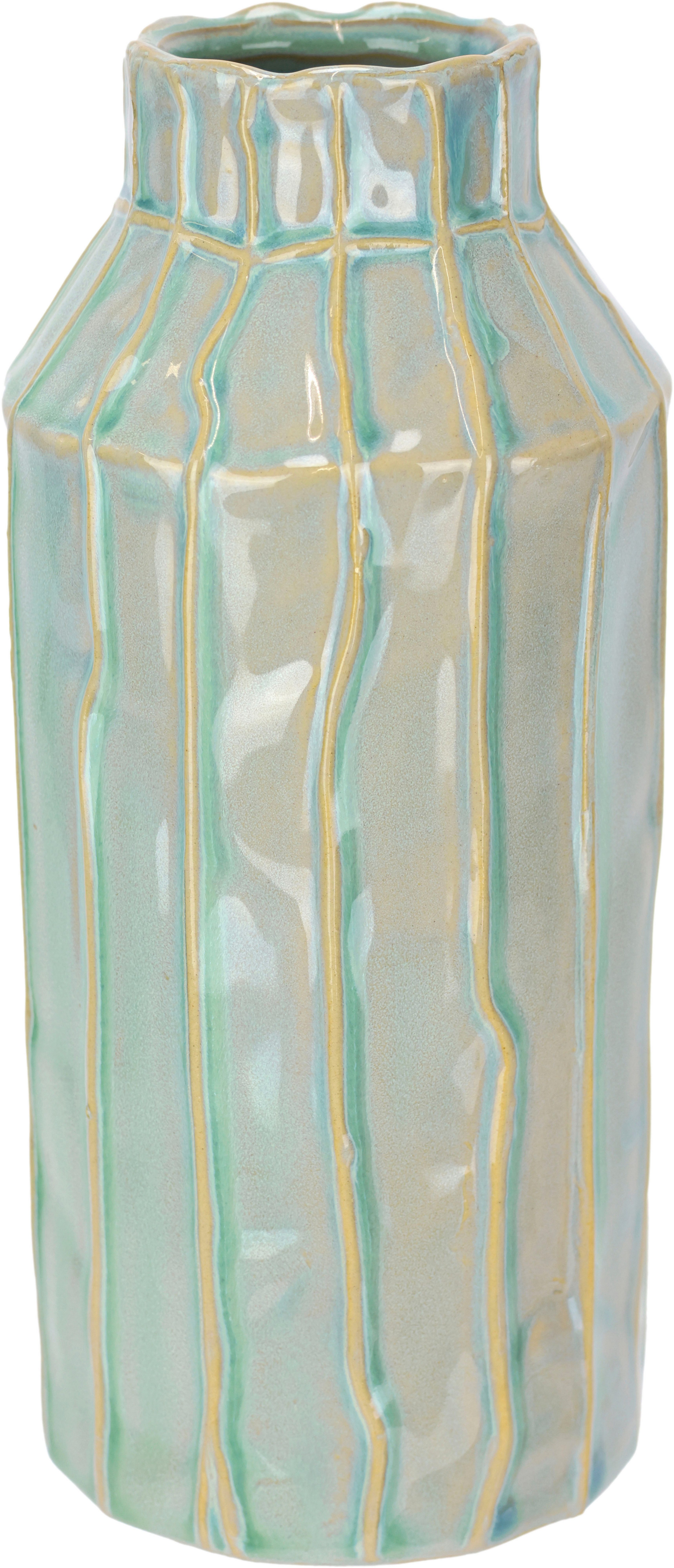 I.GE.A. Dekovase Vase aus Keramik (1 St), Dekovase Blumenvase Modern für Tischdeko Tischvase Deko Trockenblume