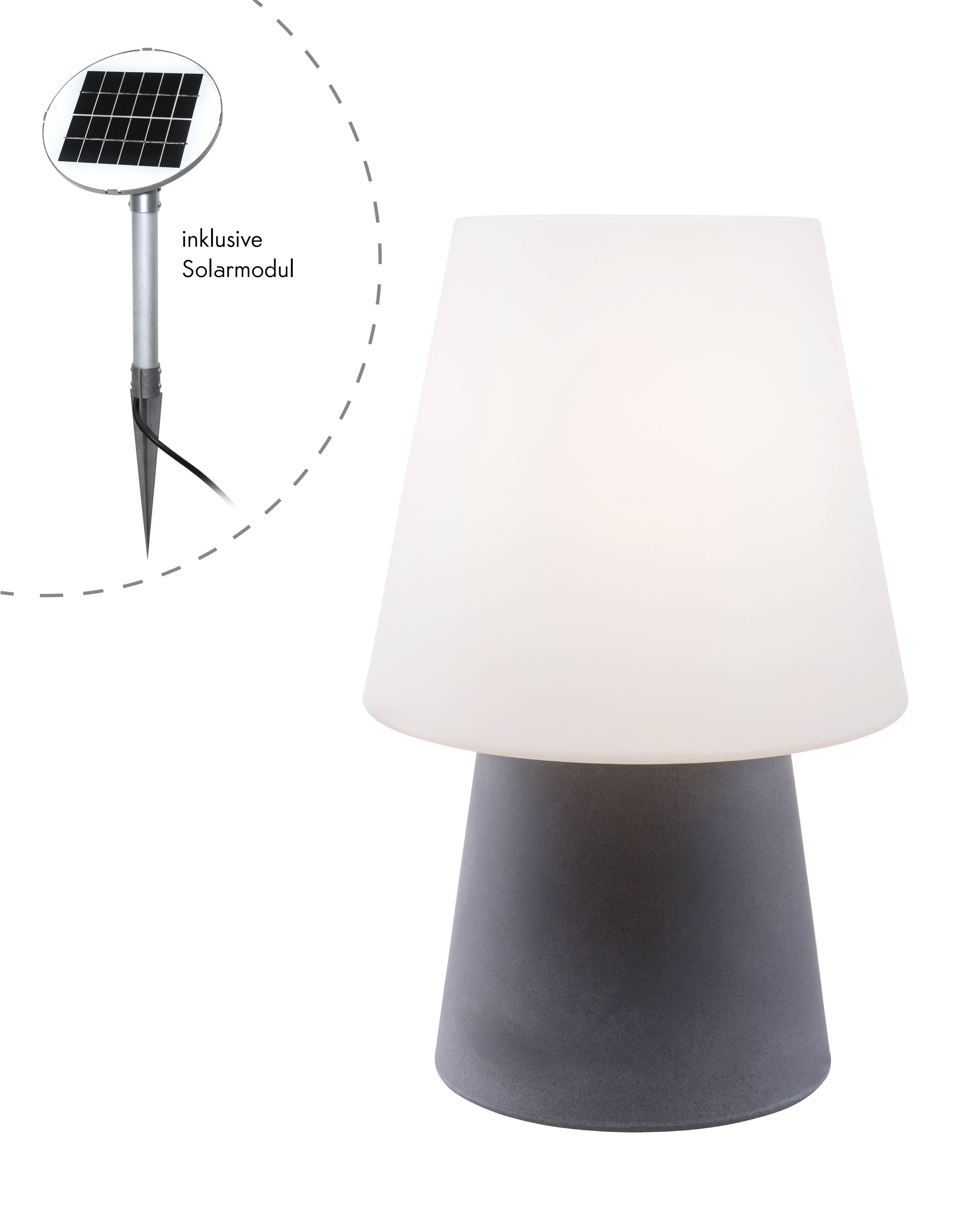 8 seasons design LED Stehlampe Shining No. 1, Dekolampe für außen (Garten, Terrasse, Balkon), LED fest integriert, warmweißes Licht, 60cm, Solarpanel, Dämmerungssensor, Solarlampe - robust & langlebig