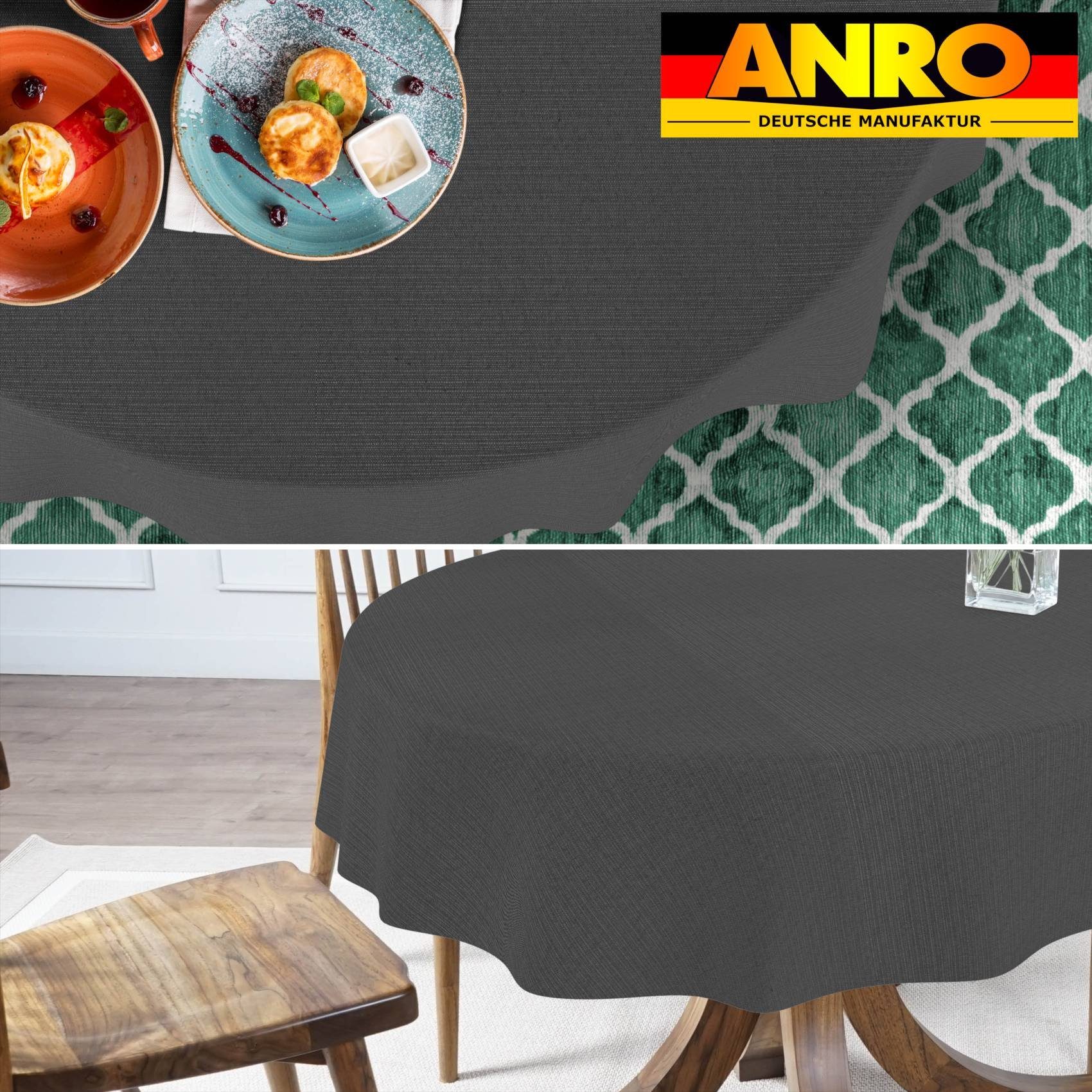 ANRO Tischdecke Hochwertig Tischwäsche mit Beschichtung (Einzelstück 1-tlg), Premium TEFLON und 2-Fache Acryl Beschichtung