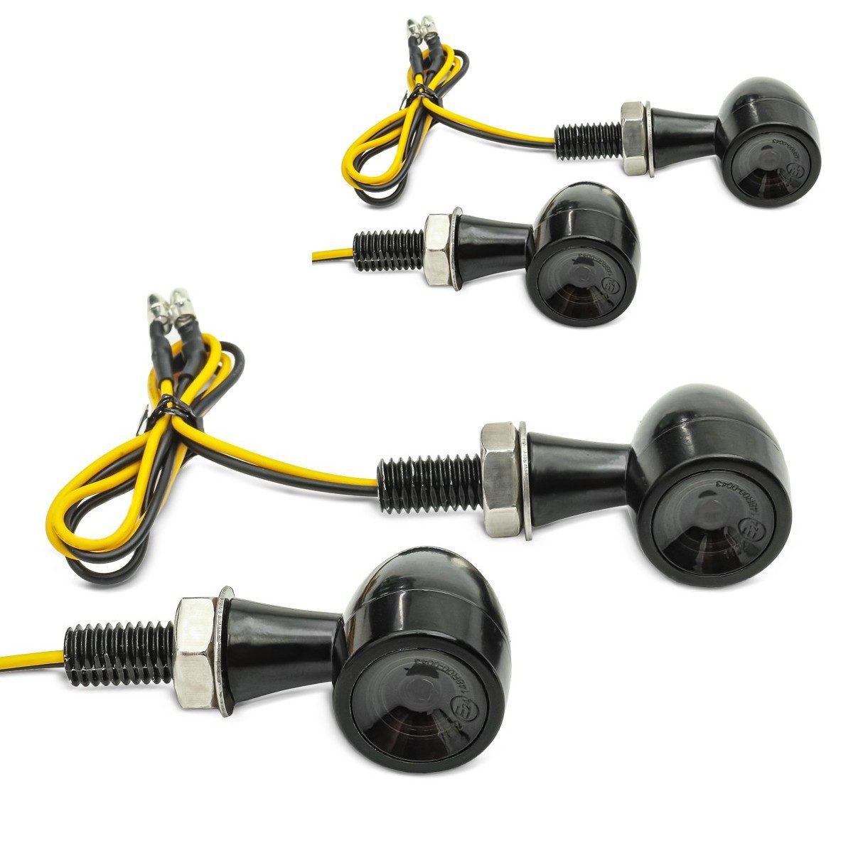 Lumitecs Halter 2x LED Blinker Motorrad # BL18 mit E-Prüfzeichen getönt Spar-Set