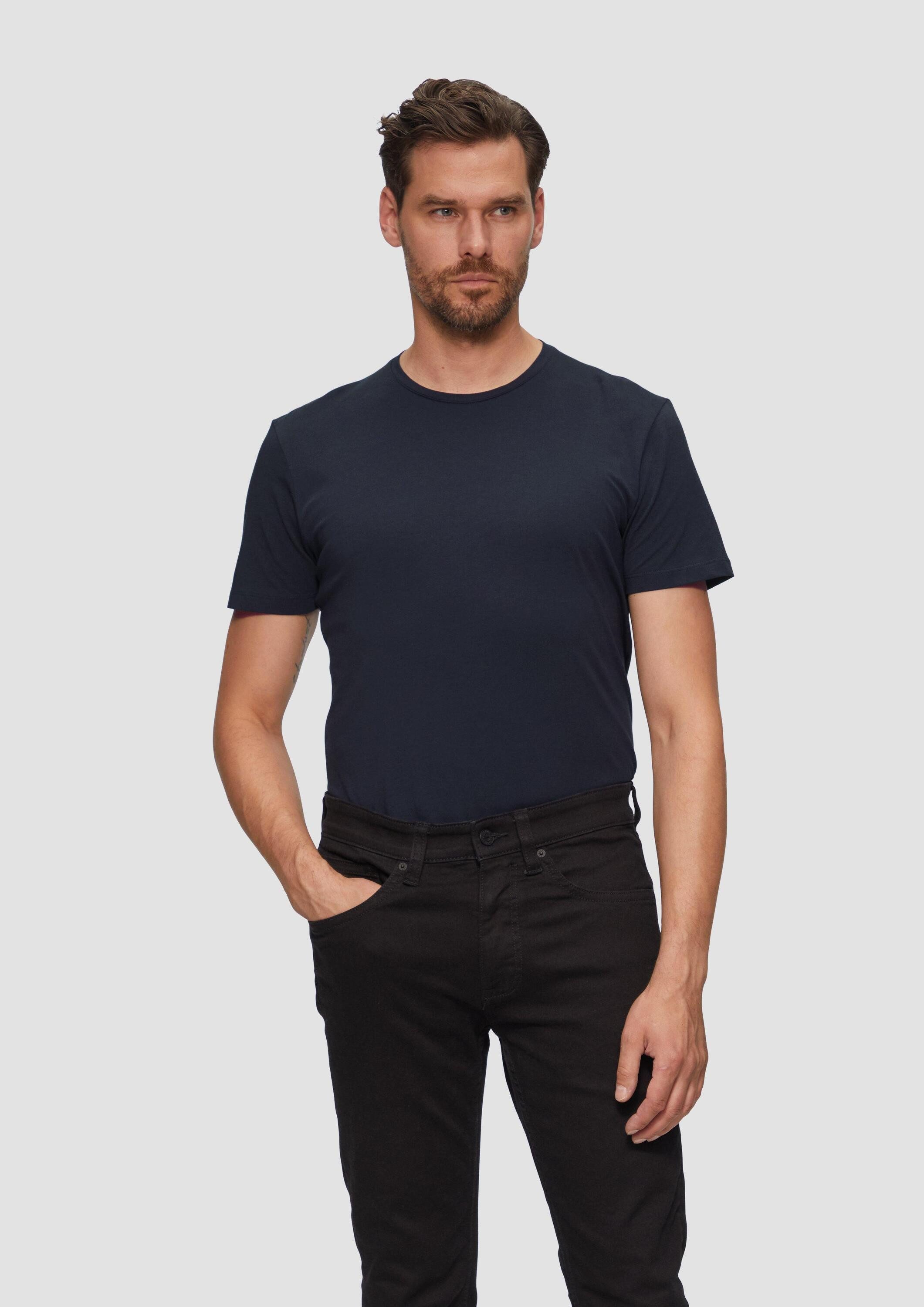s.Oliver Kurzarmshirt T-Shirt T-Shirt aus Baumwollstretch günstig online kaufen