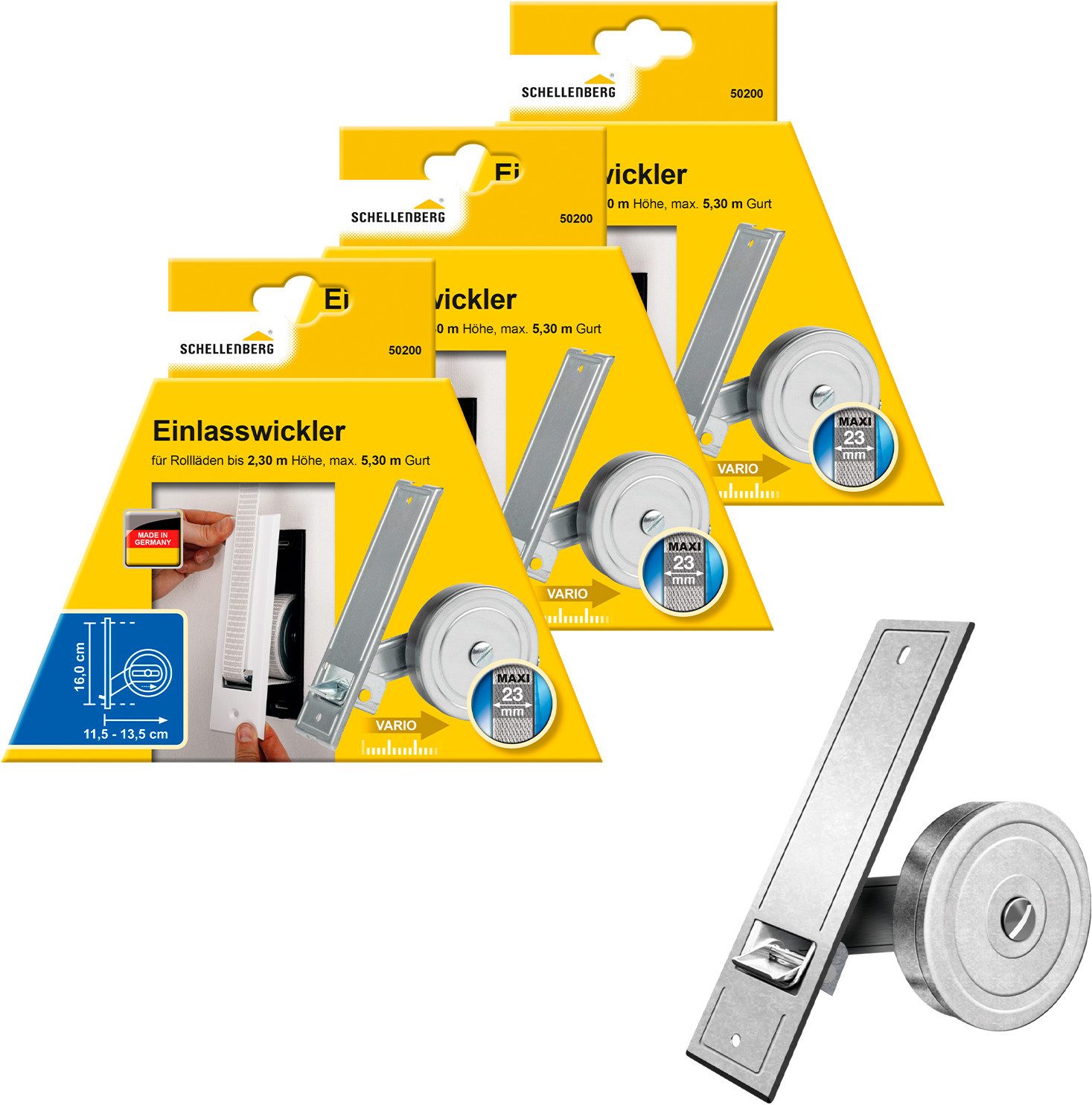 SCHELLENBERG Einlass-Gurtwickler für das Rollladensystem Maxi, Lochabstand günstig online kaufen