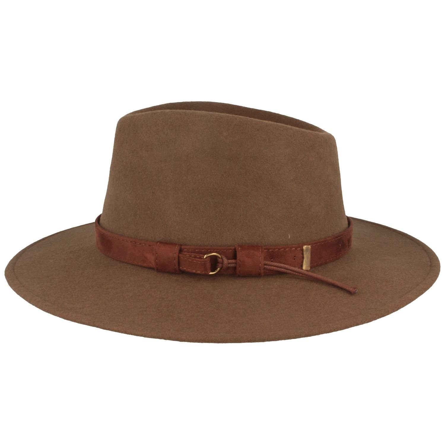 Breiter Filzhut rollbar aus Wollfilz mit Fransen günstig online kaufen