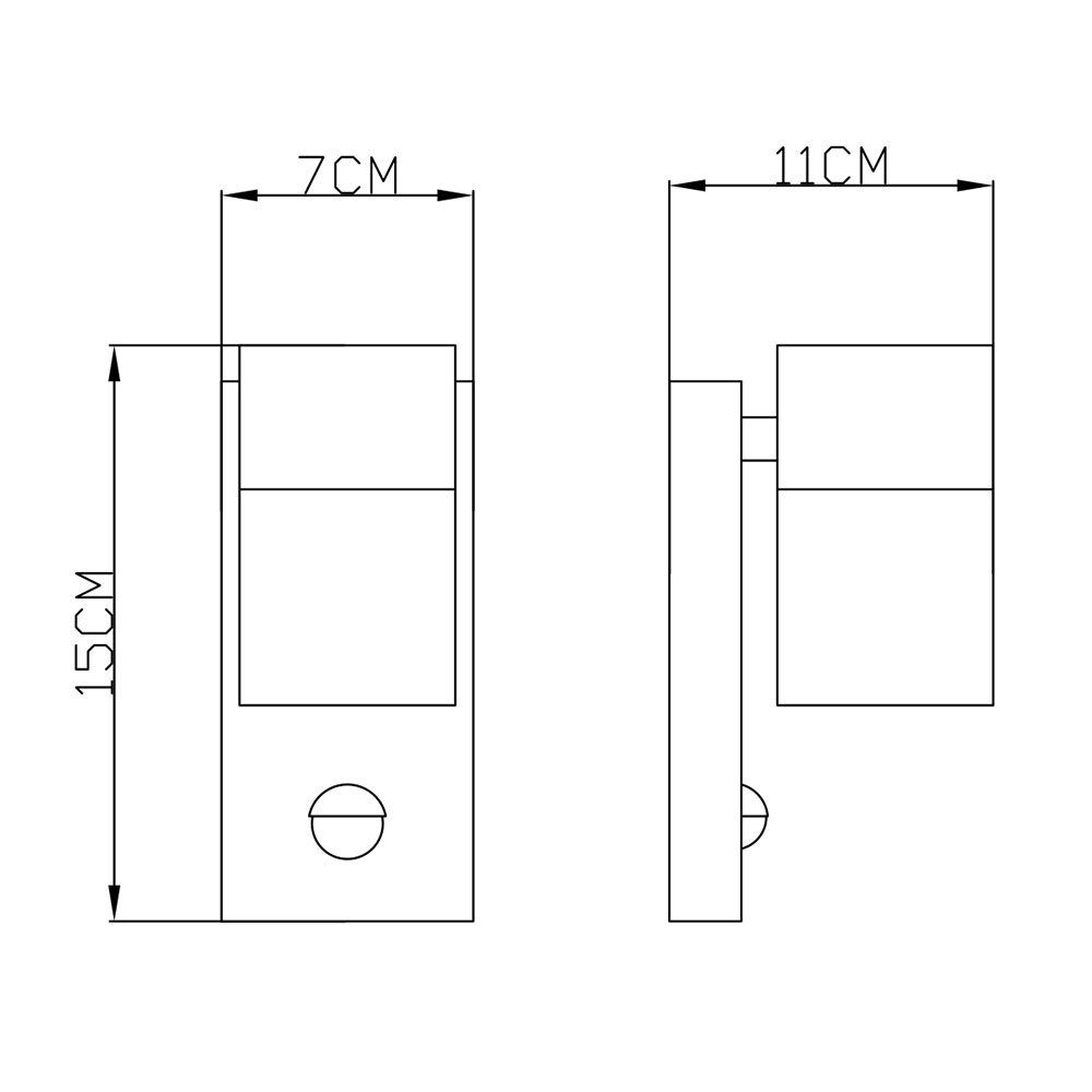 LED Weg Glas Sensor Edelstahl Lampe Hof Leuchte Außen-Wandleuchte, Wand IP44 etc-shop inklusive, Außen Warmweiß, Garten Leuchtmittel