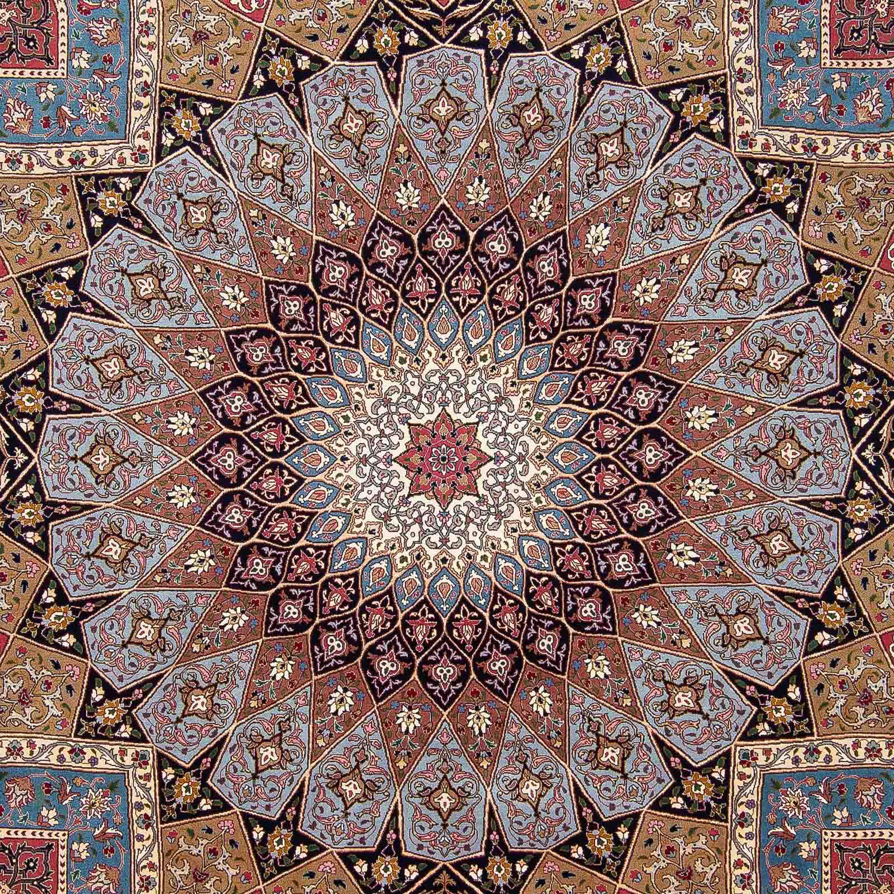 Orientteppich Perser - Täbriz - mit Einzelstück morgenland, Höhe: mm, mehrfarbig, Zertifikat - cm 256 7 x - 303 Wohnzimmer, rechteckig, Handgeknüpft, Royal
