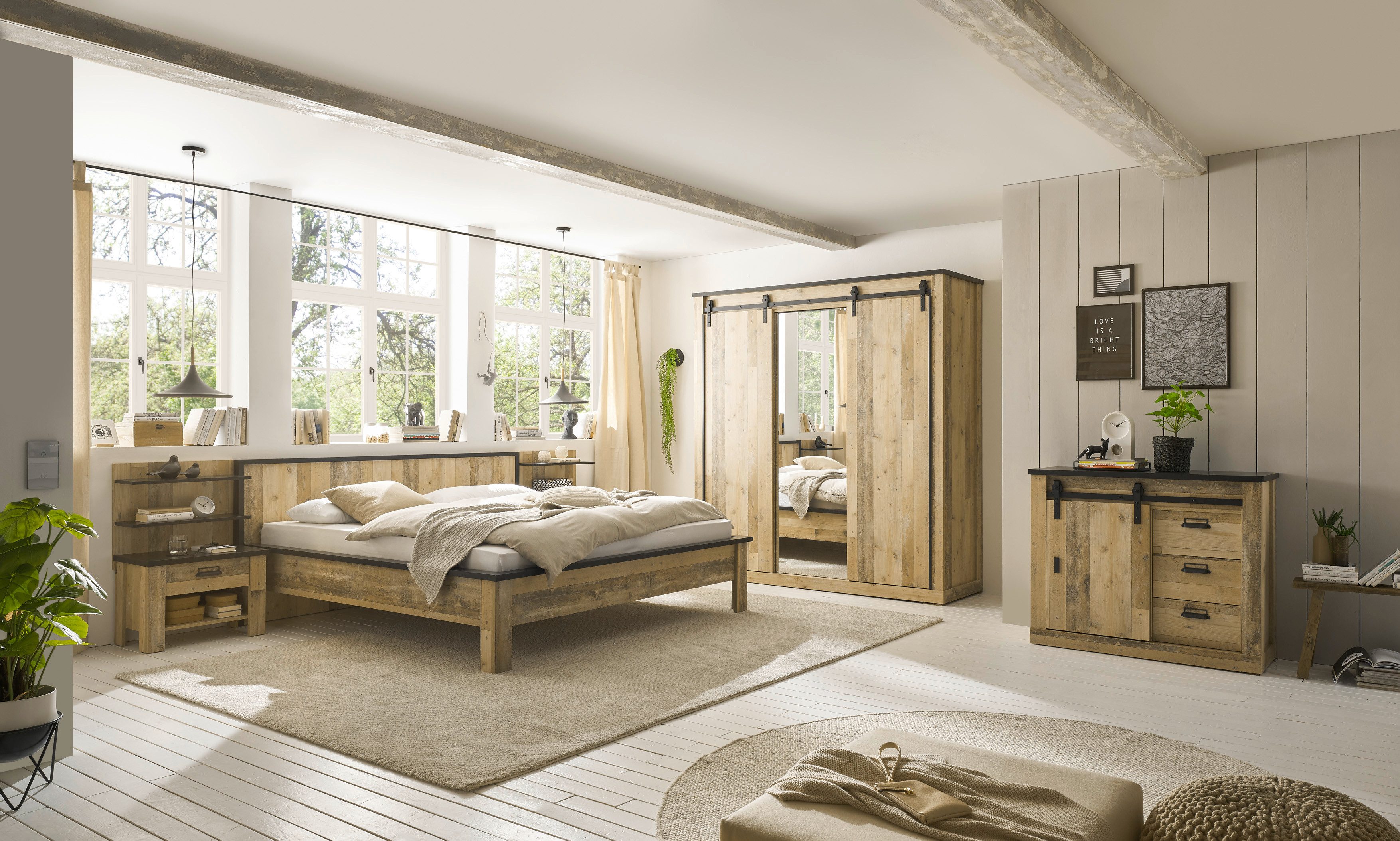 99rooms Schlafzimmer-Set Woodsher, (Set (7-St), Komplett Schlafzimmer), mit viel Stauraum, Soft-Close-Funktion, ohne Matratze & Lattenrost