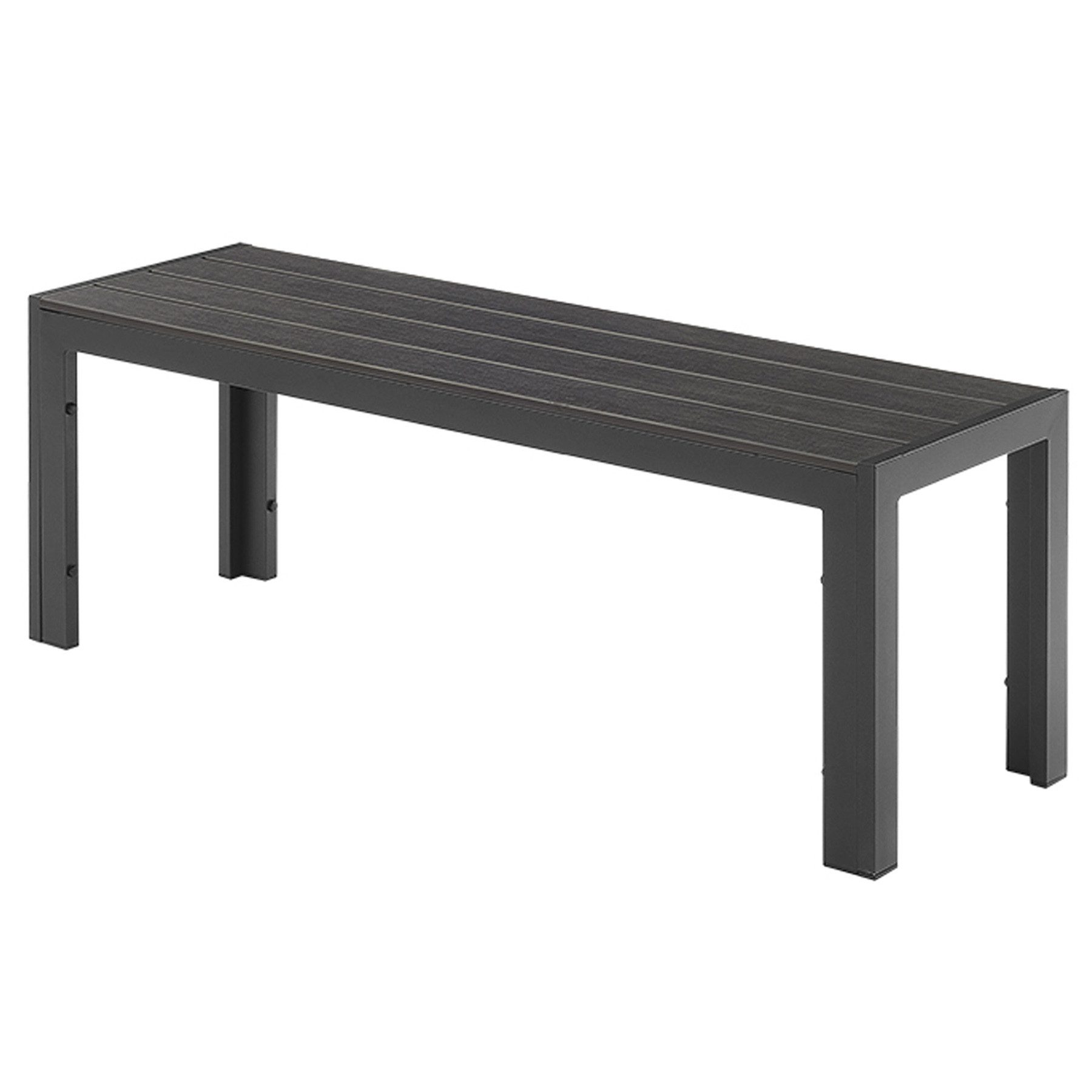 riess-ambiente Gartenbank DESIGNO 130cm anthrazit / schwarz · Outdoor-Sitzbank aus Aluminium (Einzelartikel, 1-St), wetterfest · Kunststoff & Metall · ohne Rückenlehne · Balkon/Terrasse