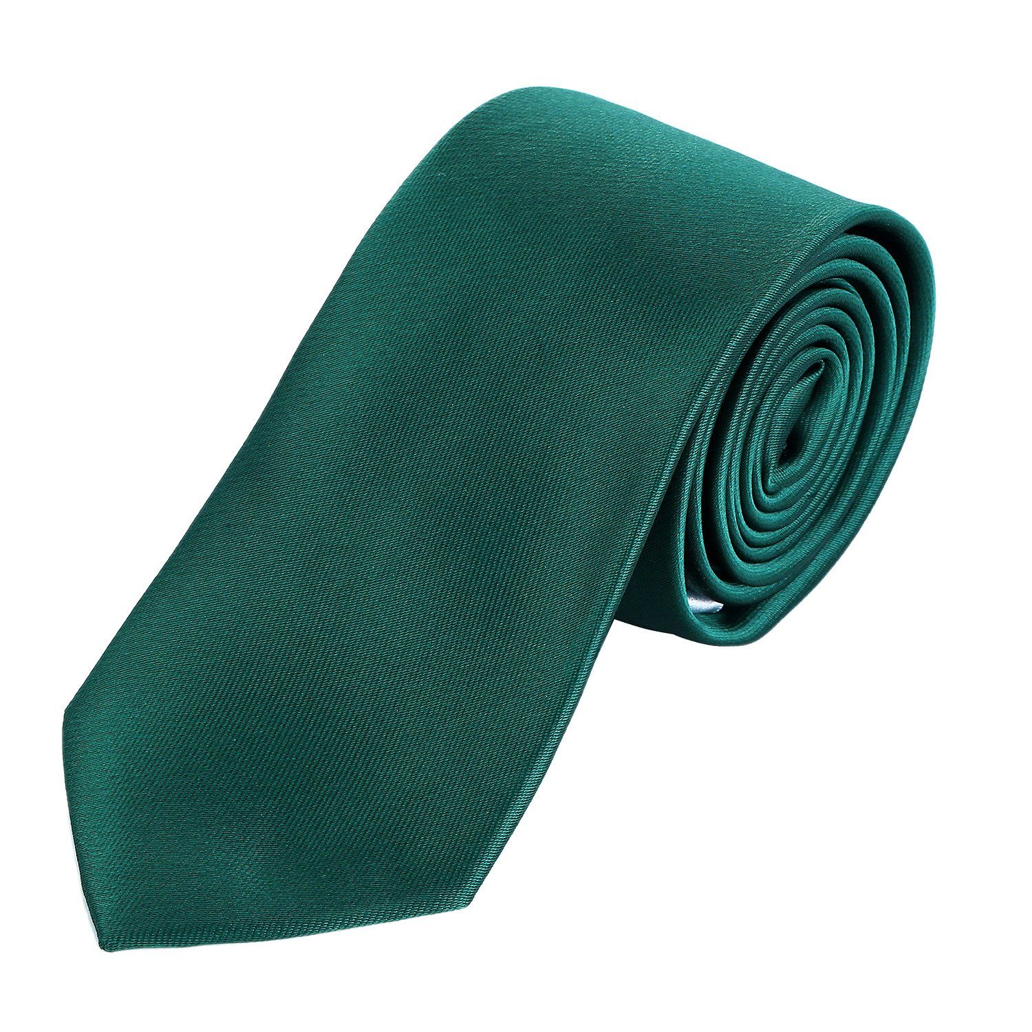 DonDon Krawatte Krawatte 7 cm breit (Packung, 1-St., 1x Krawatte) zeitlos klassischer Schnitt, Seidenlook, für Büro oder festliche Veranstaltungen dunkelgrün
