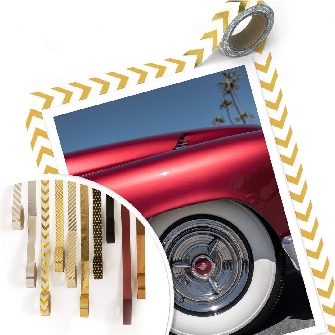 Wandbild, Autos Vintage (1 Oldtimer, Wall-Art Rot Retro Auto St), Bild, Poster Wandposter Poster,