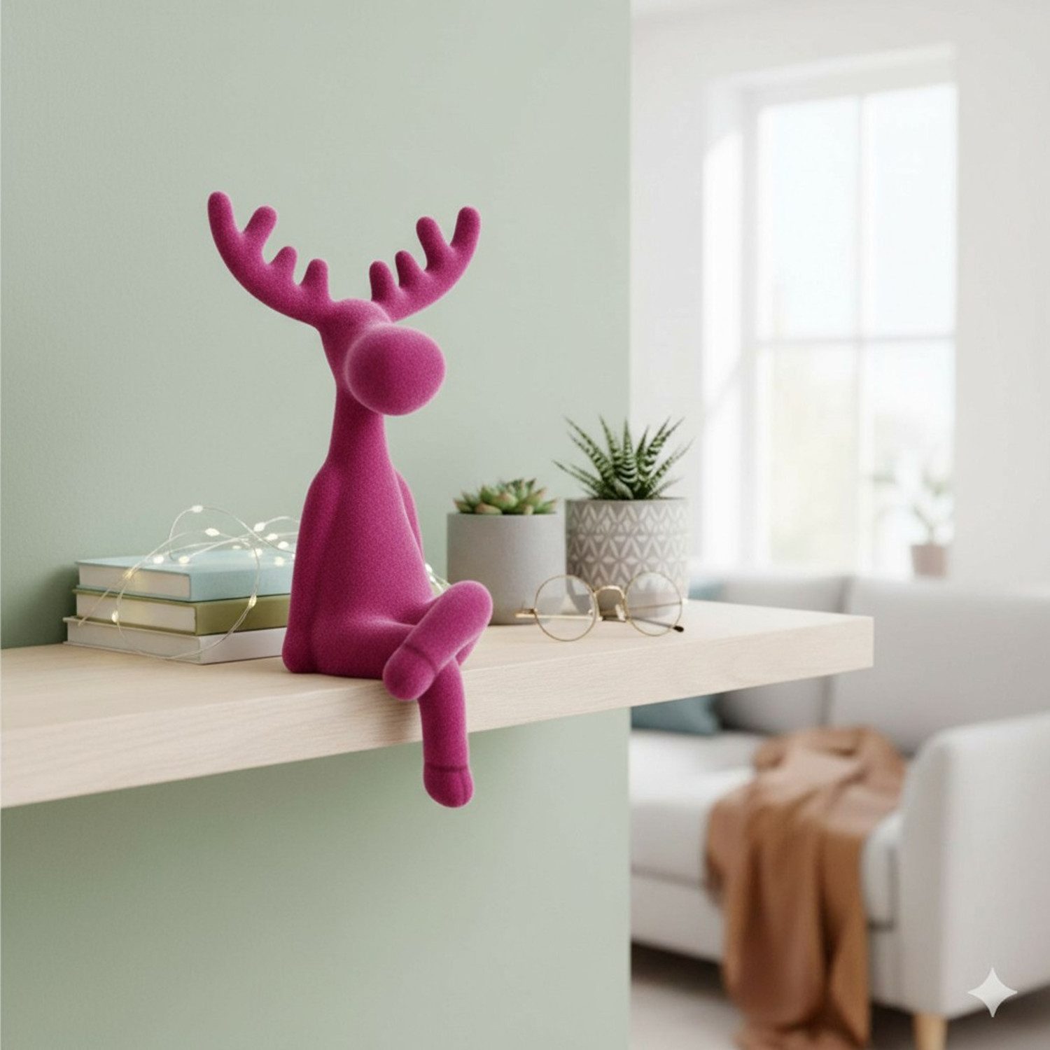 Macosa Home Kantenhocker Rentier 20,5 cm Grau, Orange, Fuchsia od. Pink (De günstig online kaufen