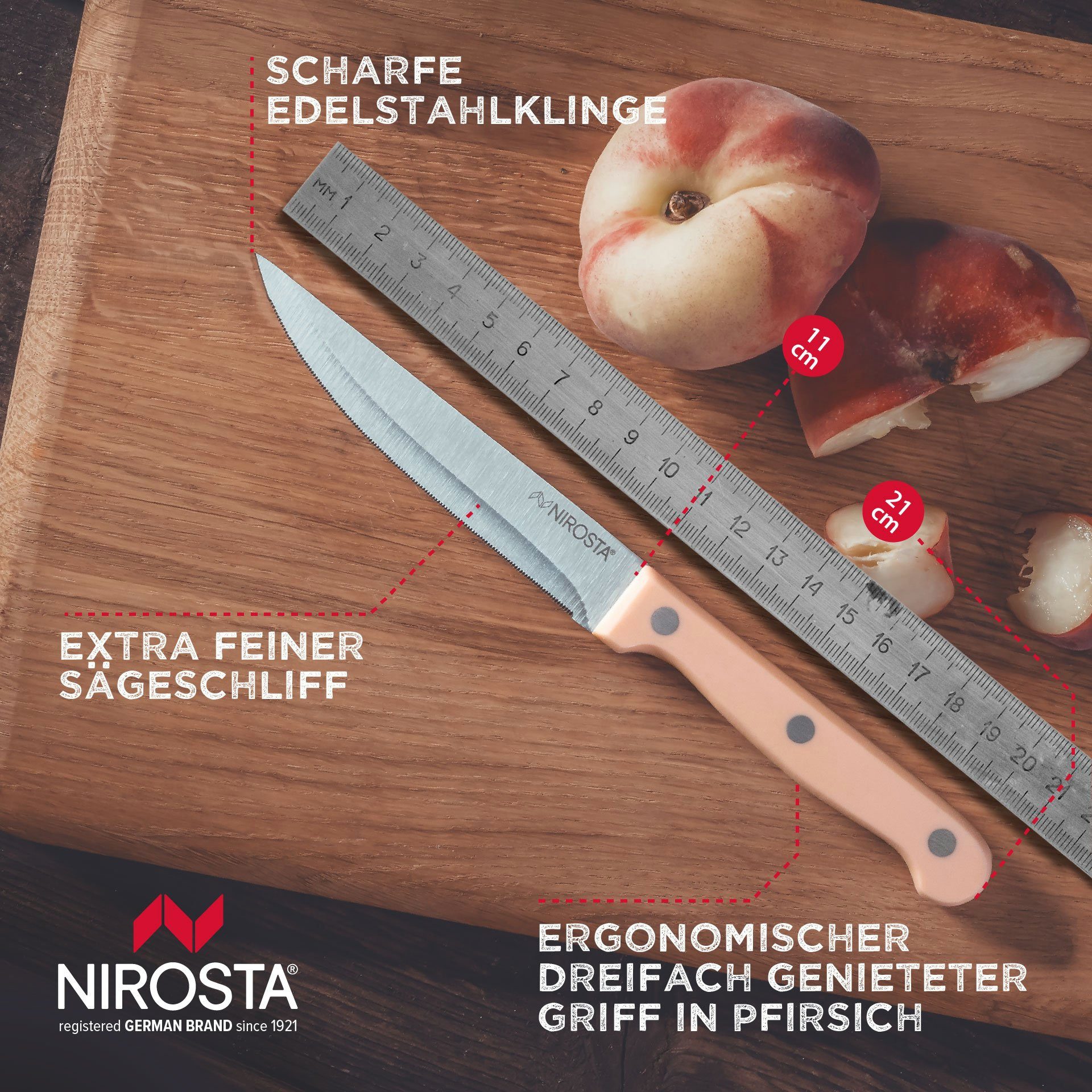 Nirosta Steakmesser Fleischmesser, Pizzamesser, Edelstahlmesser, Küchenmesser