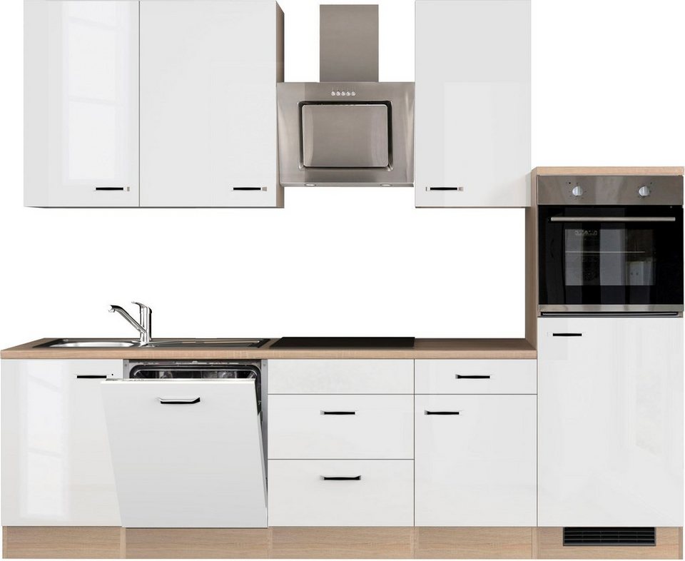 Flex-Well Küche Florenz, mit E-Geräten, Breite 280 cm, in vielen  Farbvarianten erhältlich