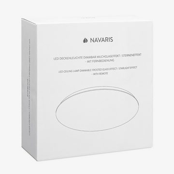 Navaris Deckenleuchte LED Deckenlampe rund mit Sternfunkel-Effekt - 18W - 29cm Durchmesser -