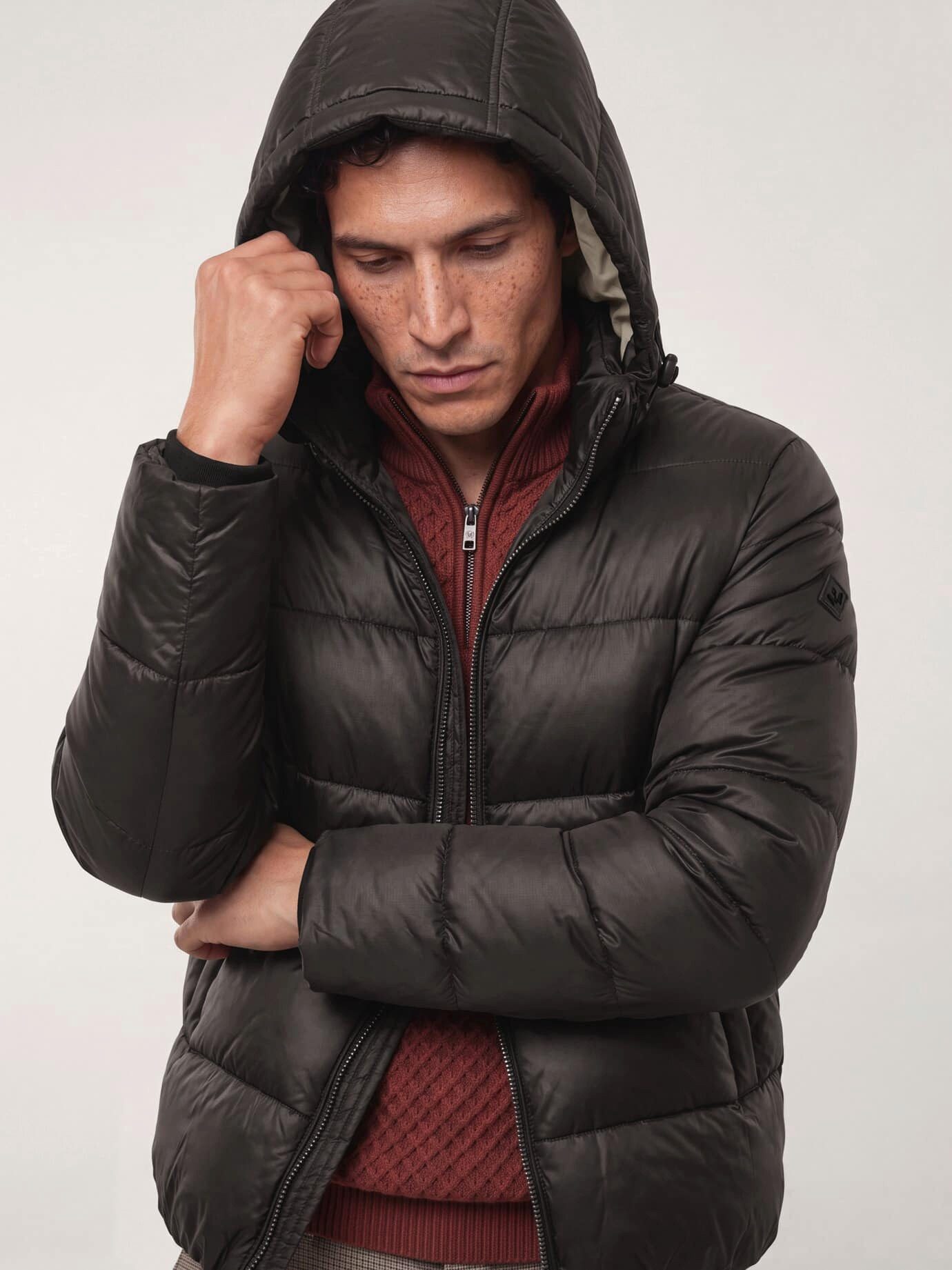 Walbusch Steppjacke Herren Leichte Steppjacke mit Thermozone mit Kapuze, pflegeleicht, wärmend