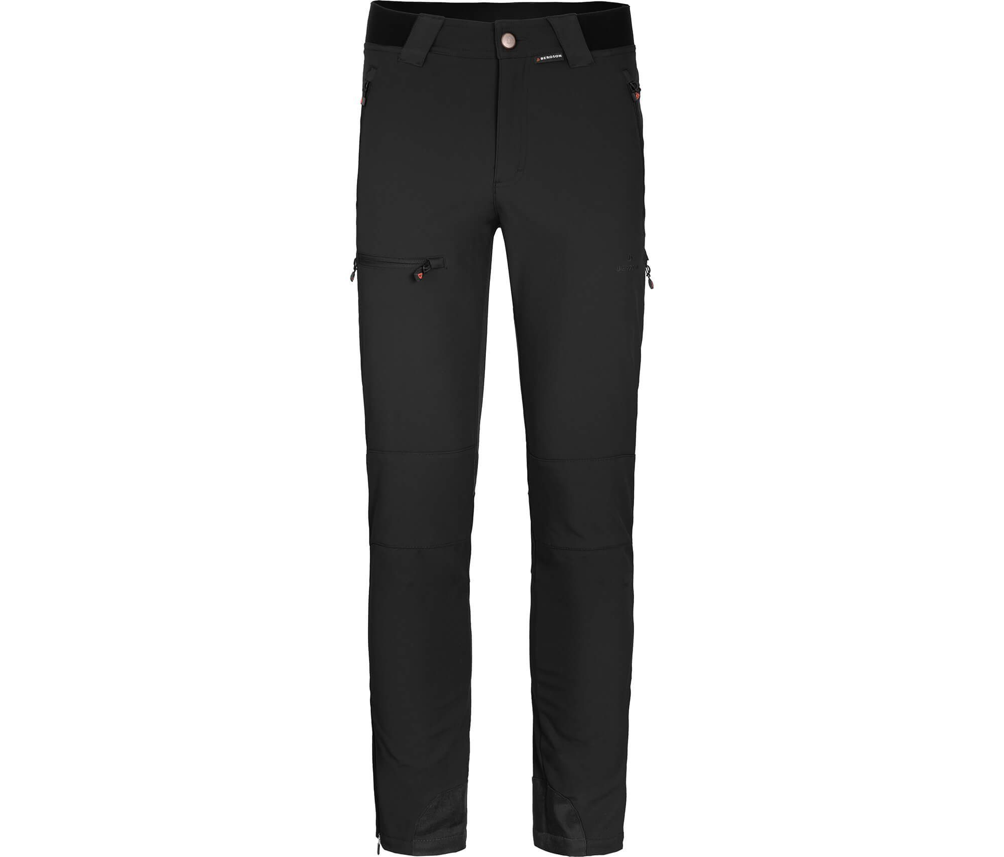 Bergson Outdoorhose LARVIK COMFORT (slim) Herren Winter Softshellhose, mit warmem Innenfleece und voll elastischem Gesäßeinsatz, Kurzgrößen, schwarz