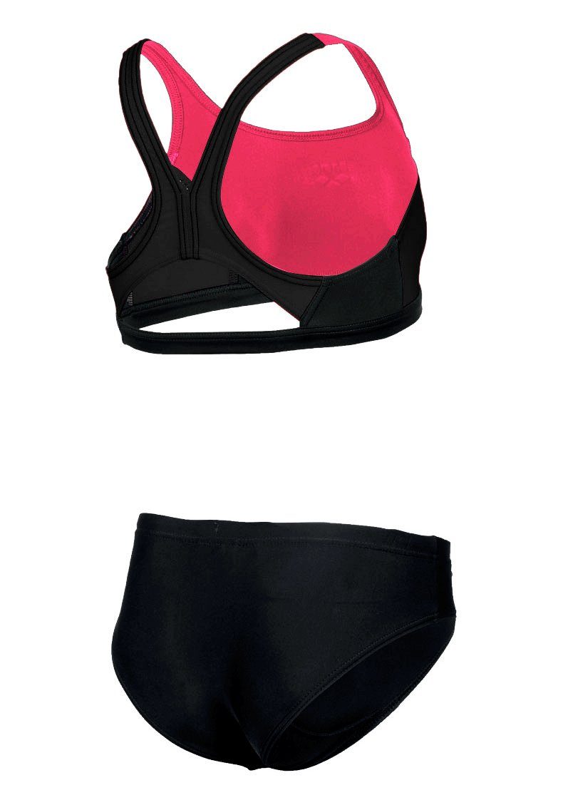 Arena Bustier-Bikini G TWO THRICE PIECES R schwarz-rot JR Markenschriftzug mit