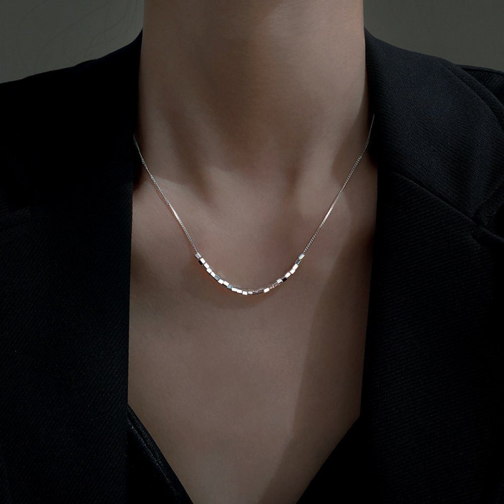 Damen Nähten Halskette quadratischen für Charm-Kette (1-tlg) Elegante geometrischen mit WaKuKa