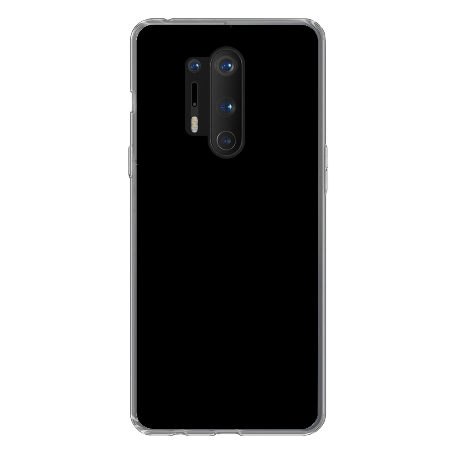 MuchoWow Handyhülle für OnePlus 8 Pro Schwarz - Einfarbig, Phone Case, Silikon, Schutzhülle Dünn