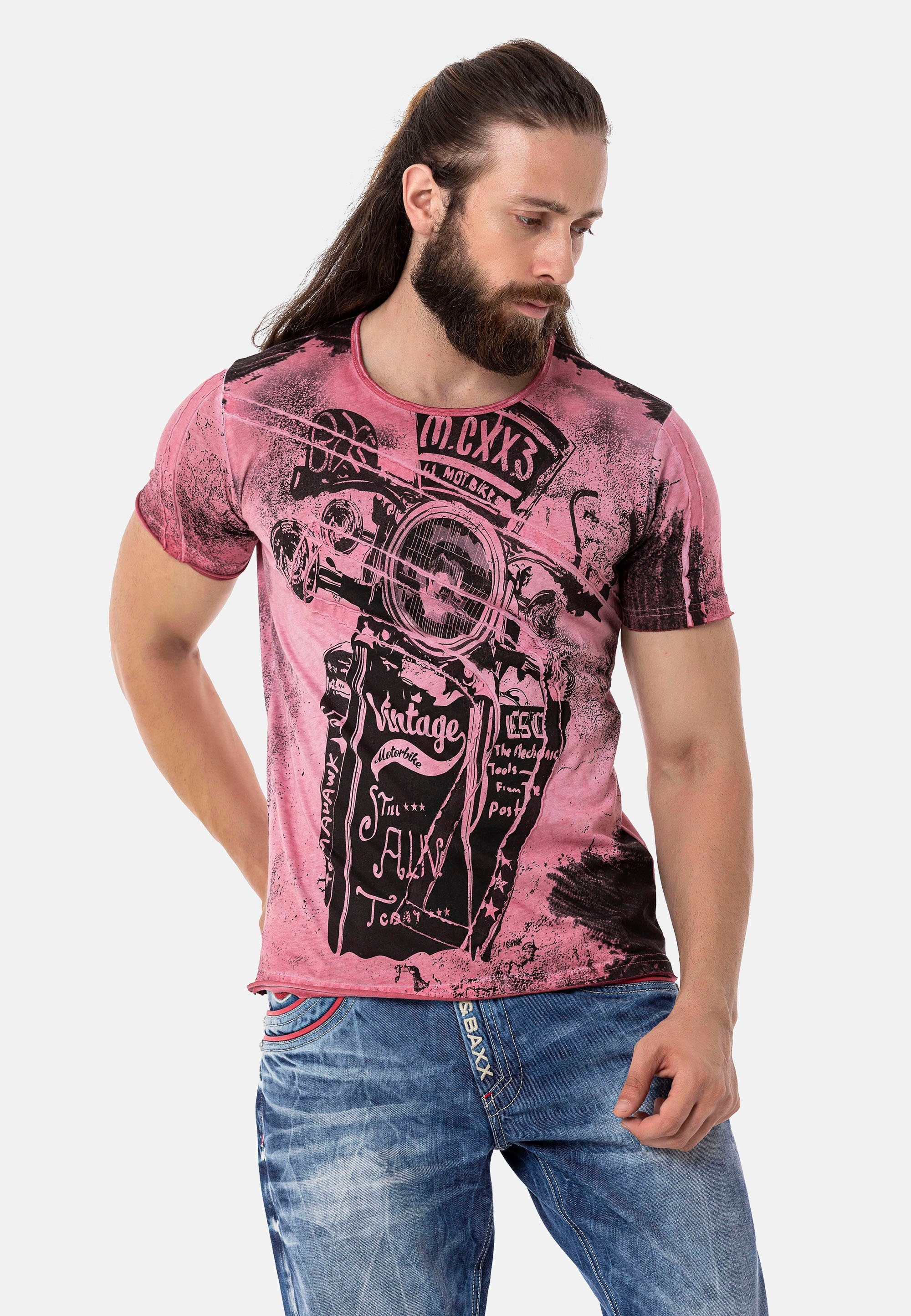 Cipo & Markenprints T-Shirt Baxx großen mit rosa