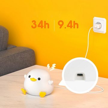 AKKEE LED Nachtlicht LED Nachtlicht Kinder,Nachtlicht süße Tiere Silikon Kinder Nachtlicht, ‎Dimmbar, LED fest integriert, Warmweiß, Touch USB Lampe für Babyzimmer, Kindergeschenke