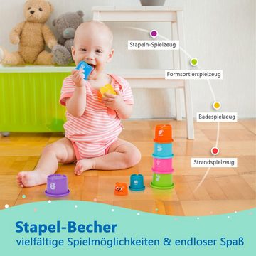 OOOK Lernspielzeug 7 in 1 pädagogisches Holzspielzeug Set (Multifunktionelles Spielzeug-Set, 60-St., Montessori-Spielzeug für die Früherziehung), klopfbank Stapelspiel Bausteine Steckpuzzle ab 12 Monaten