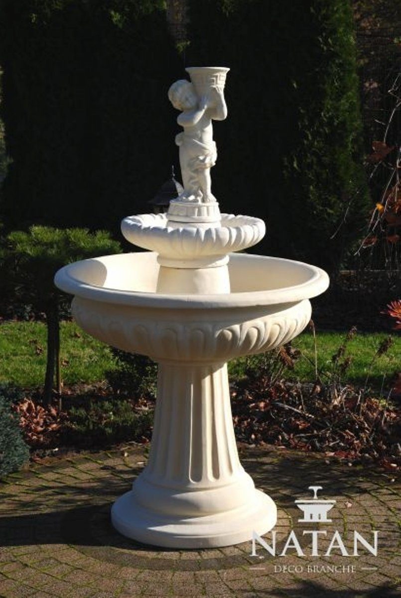 JVmoebel Skulptur Springbrunnen Brunnen Steinbrunnen Gartenbrunnen Fontaine