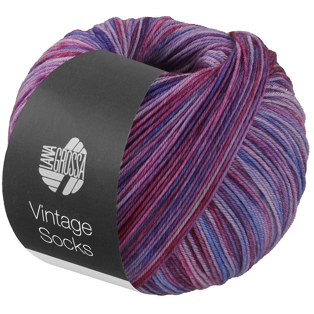 LANA GROSSA VINTAGE SOCKS MULTI Häkelwolle, 400 m (Hochwertiges Sockengarn mit Merinowolle und mit Ton in Ton Farbeffekt), 100 g