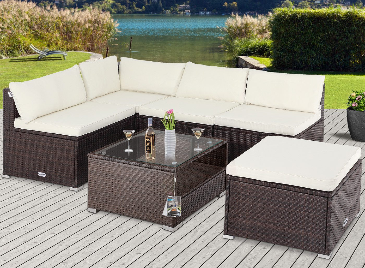 Casaria Gartenlounge-Set, (16-tlg), Gartenmöbel 7cm Auflagen günstig online kaufen