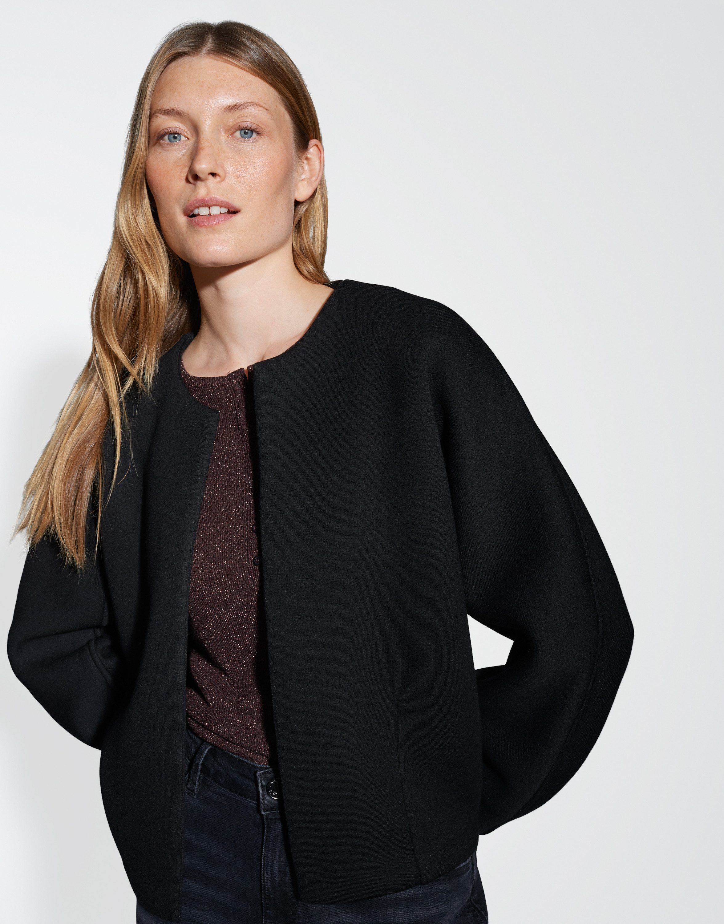OPUS Sweater GEMURI Boxy aus Scuba Sweat