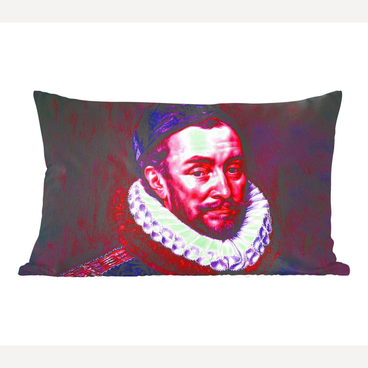 MuchoWow Dekokissen Wilhelm von Oranien - Adriaen Thomasz - Rot, Wohzimmer Dekoration, Zierkissen, Dekokissen mit Füllung, Schlafzimmer