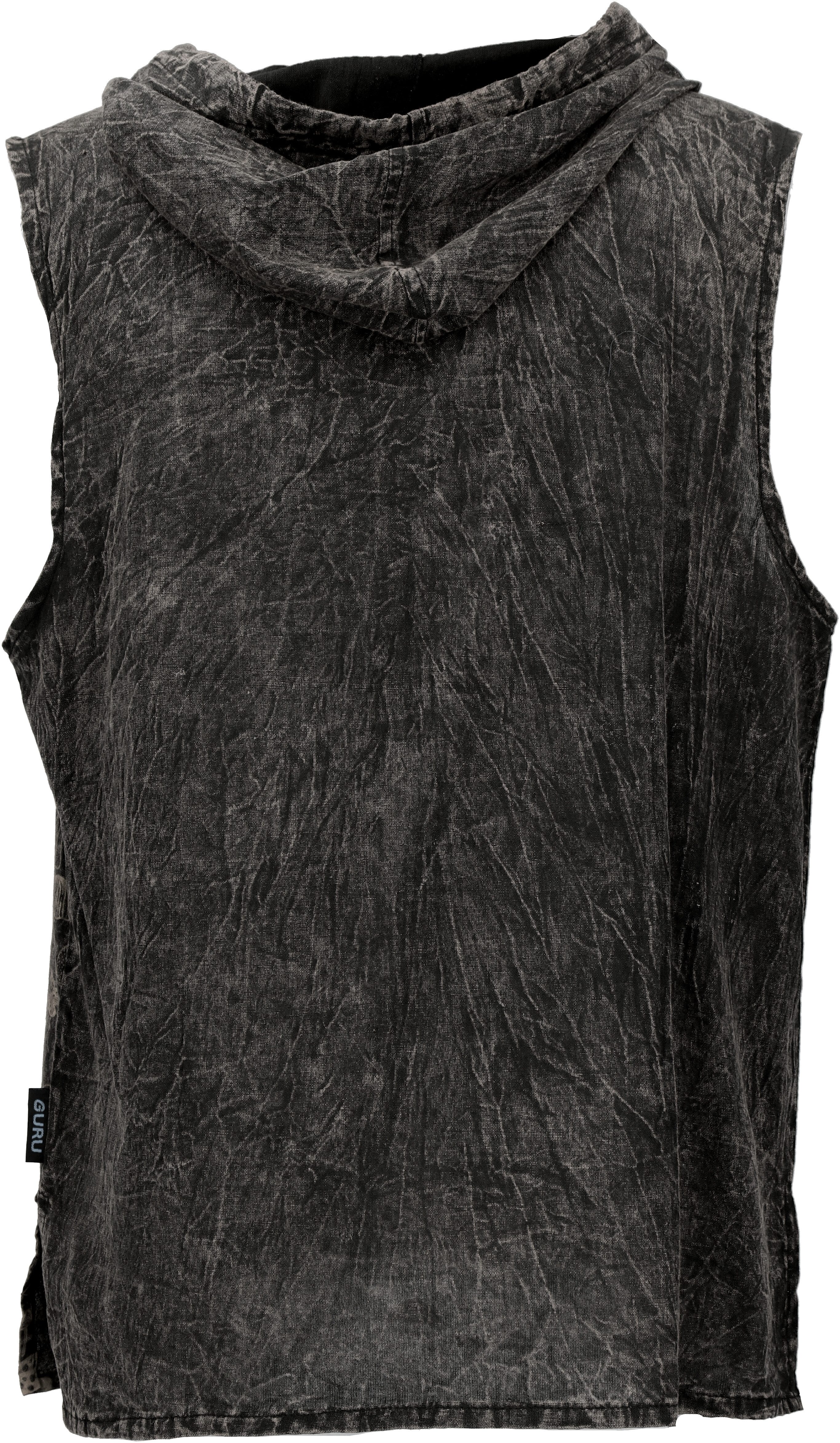 Guru-Shop Tanktop Herren Tanktop mit Kapuze, ärmelloser Festival..