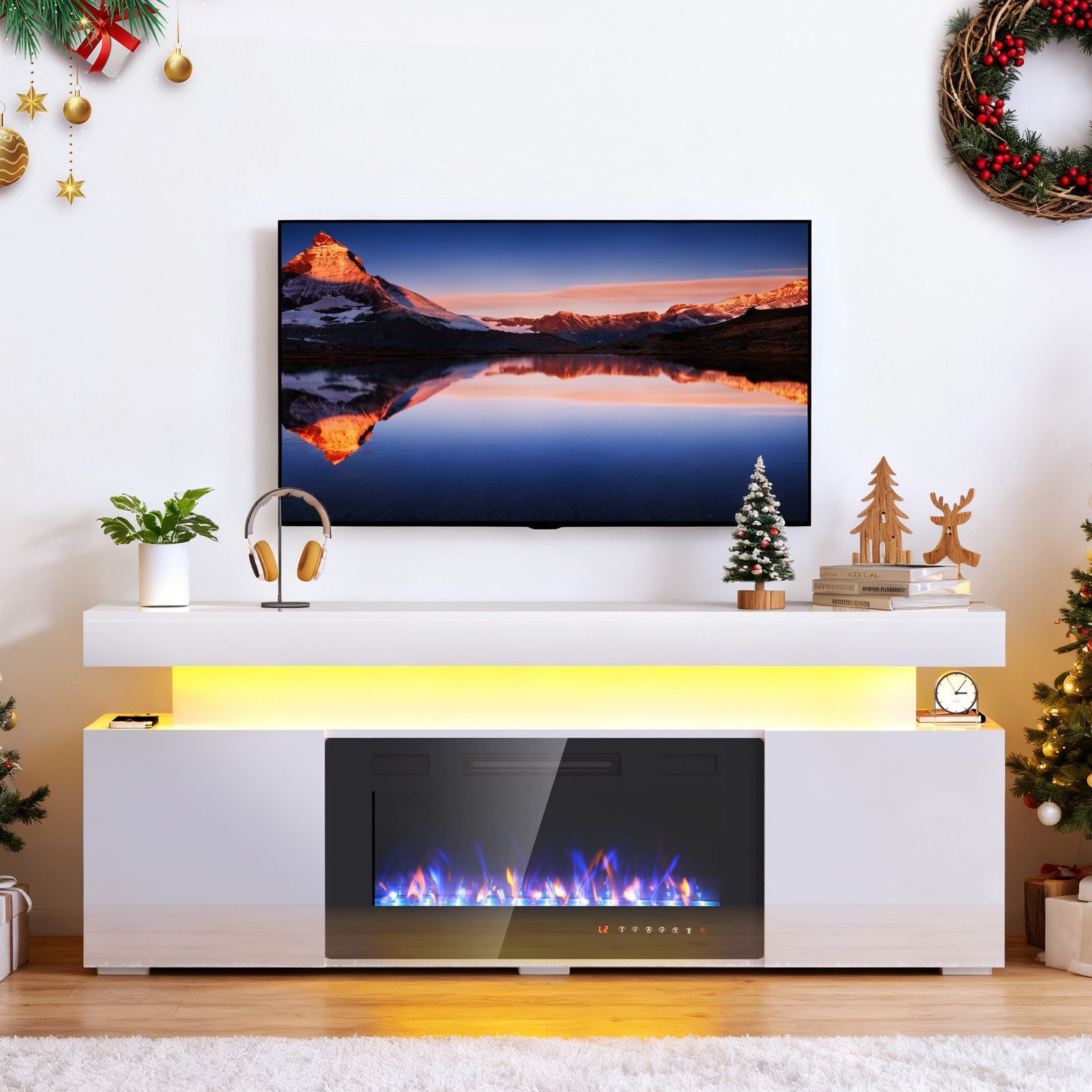 oyajia Elektrokamin Elektrokamin mit TV Schrank, Heizung, 3D-Flammeneffekt, günstig online kaufen