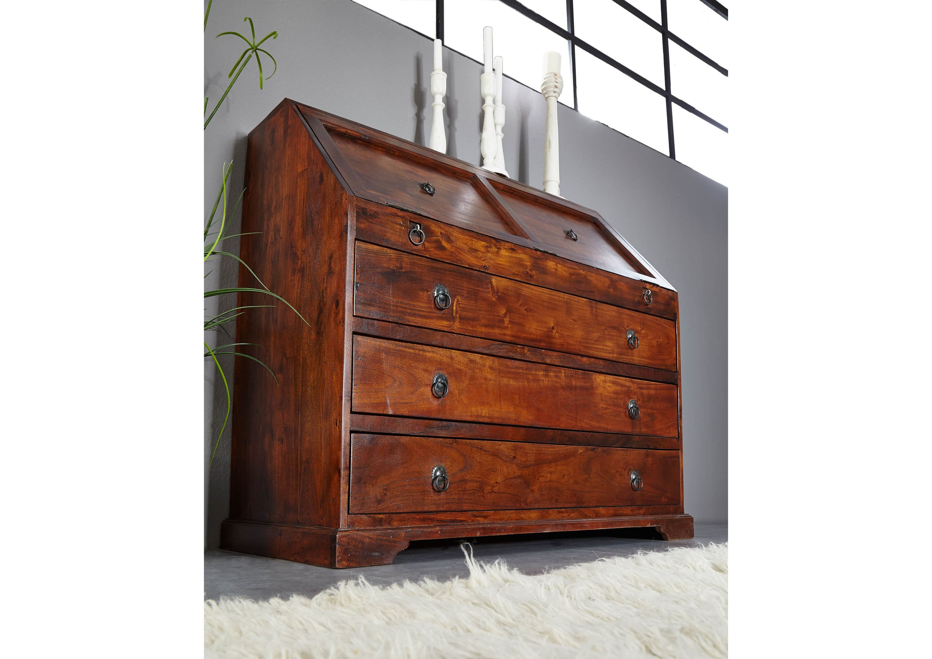 Massivmoebel24 Schreibtisch OXFORD (Sekretär Akazie 107x50x100 günstig online kaufen