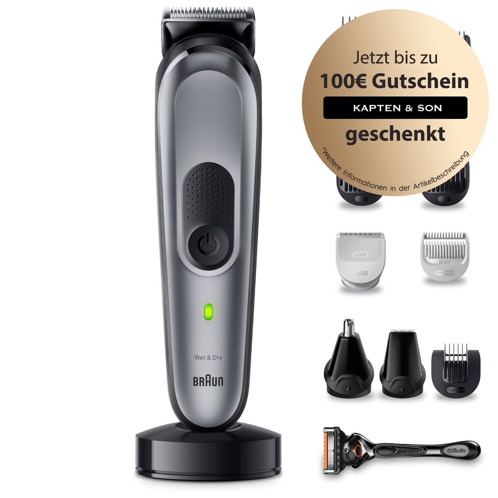Braun Bartschneider BT7420, BeardTrimmer mit langer Akkulaufzeit und Präzision