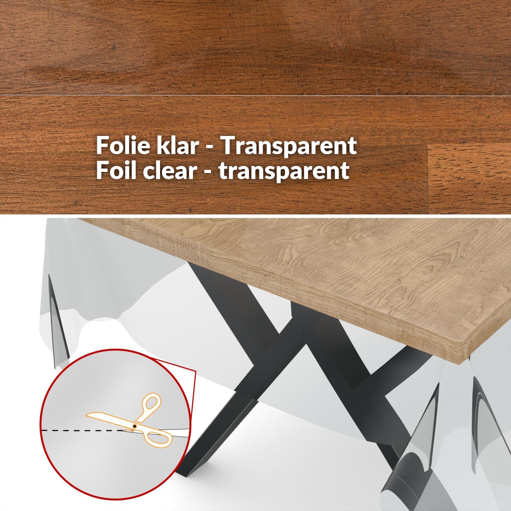 ANRO Tischdecke KLARA abwaschbar Tischfolie transparent Gartentischdecke 0,5mm (Einzelstück 1-tlg), wasserabweisend Durchsichtig Transparent 100x140cm – Bild 4 von 5
