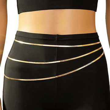 FIDDY Kettengürtel Damen Taillenkette in Gold mit verführerischer Körperkette