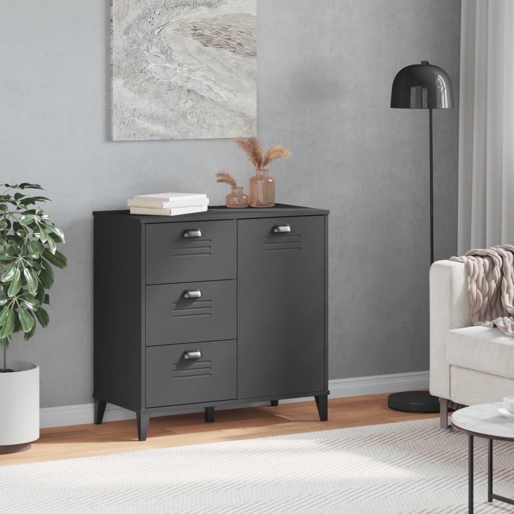 vidaXL Sideboard Sideboard VIKEN Anthrazit 80x40x80 cm Holzwerkstoff (1 St)